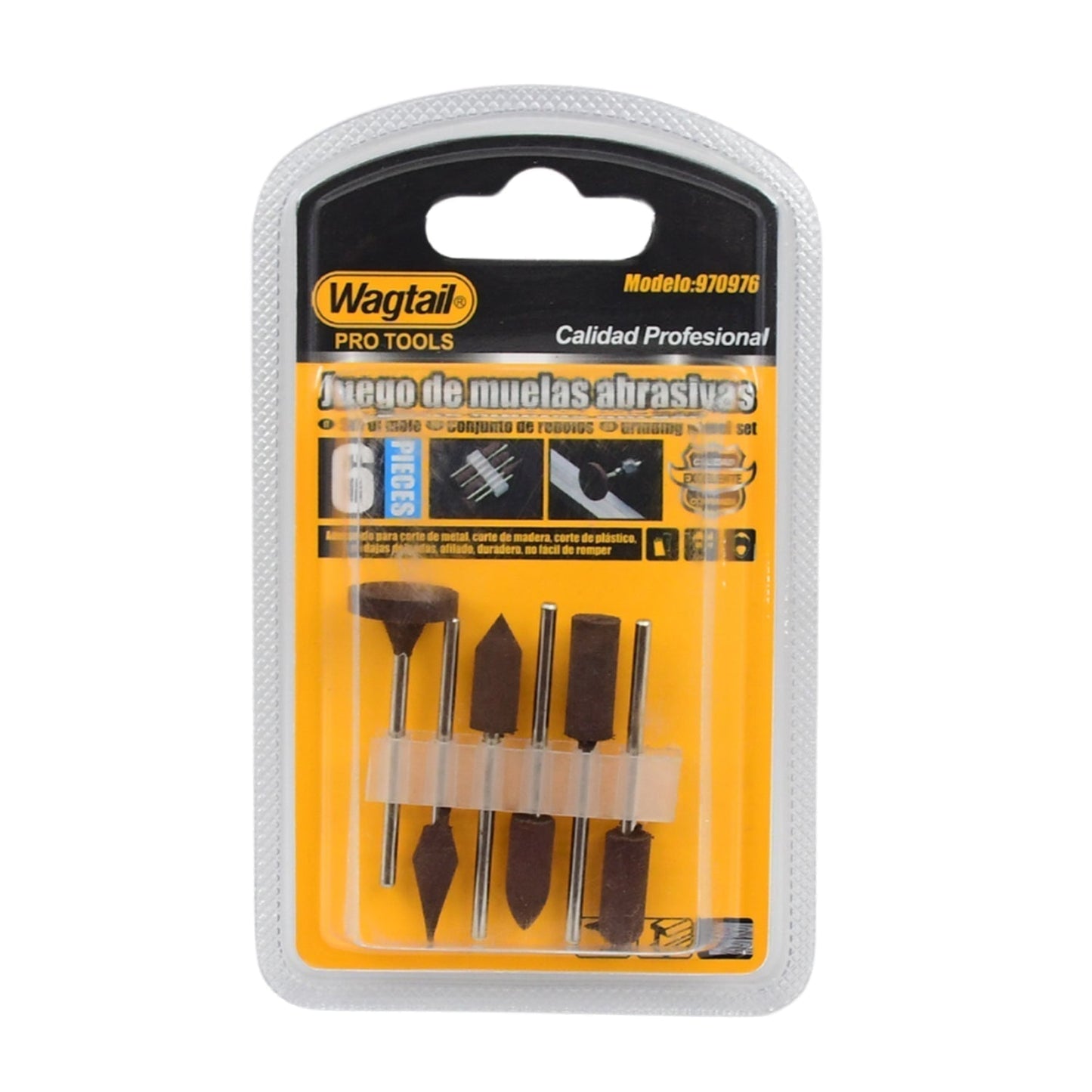 Mounted Points Abrasive Stone Head Grinding Wheel Bits Rotary Tool Kit (6 Pcs)