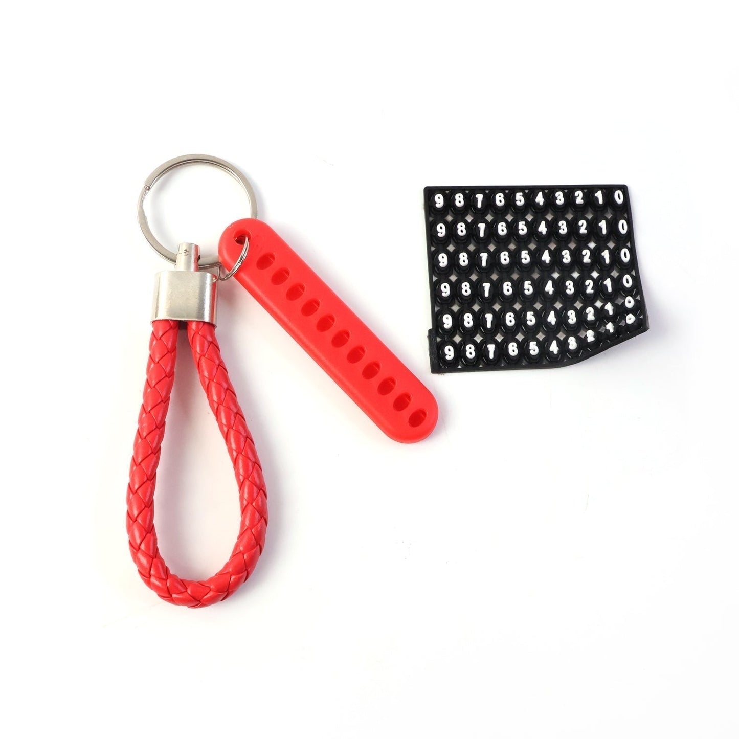 Anti-Lost Keychain with Number Plate – 1 Pc