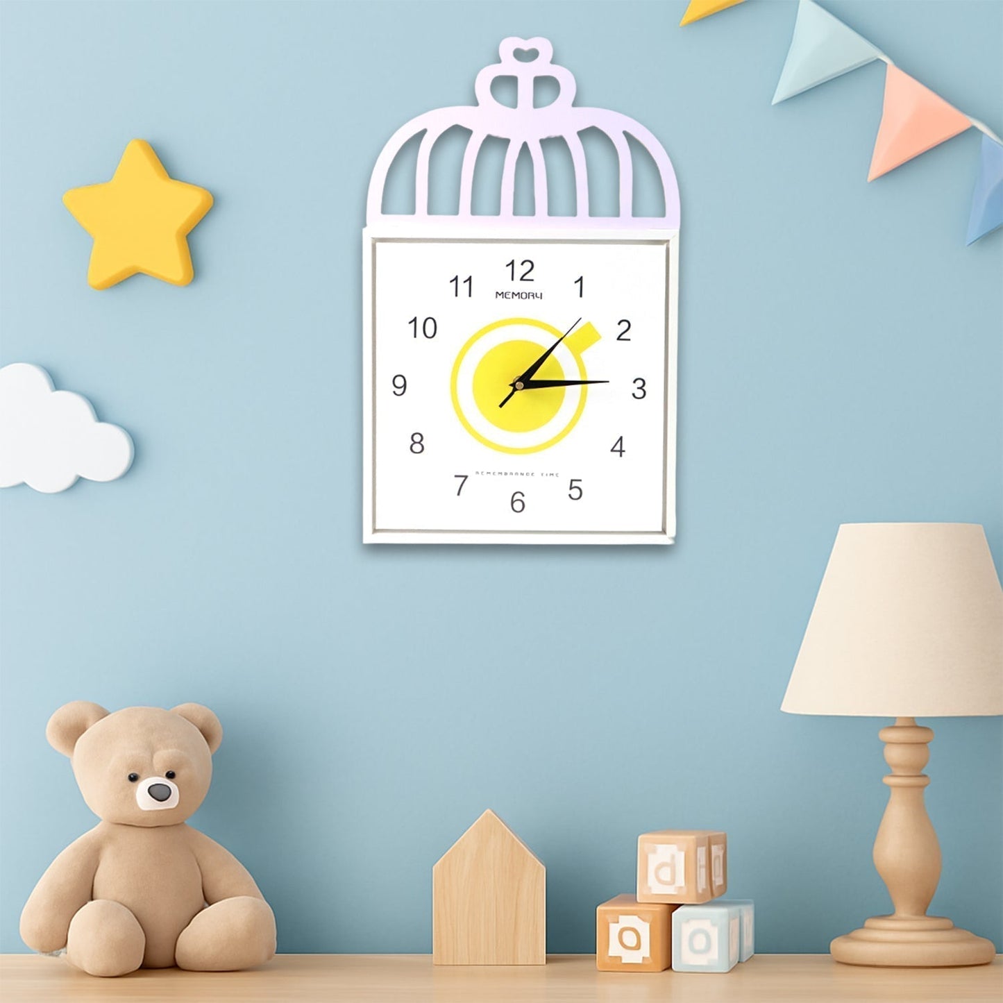 Decorative Square Wall Clock Battery Operated – 1 Pc
