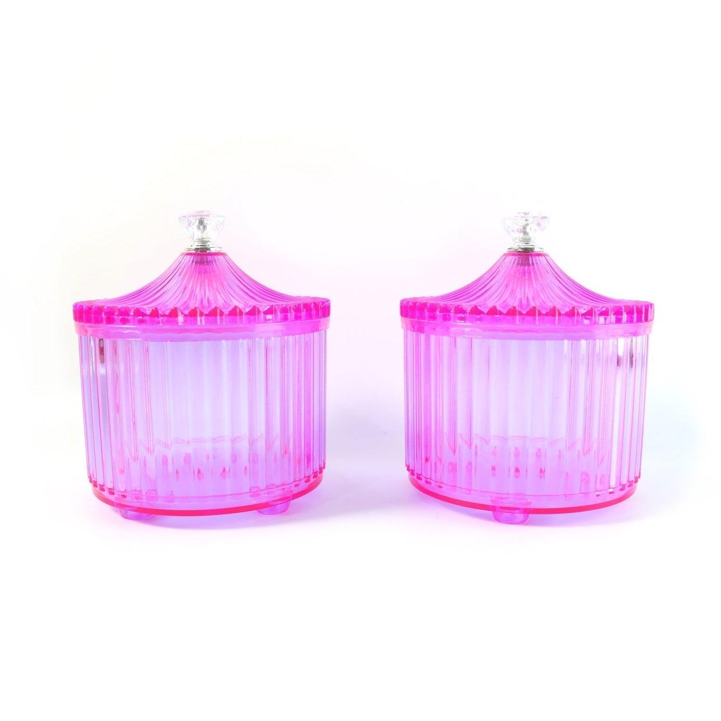 Plastic Luxury Transparent Dry Fruit Storage Jars (2 Pc)