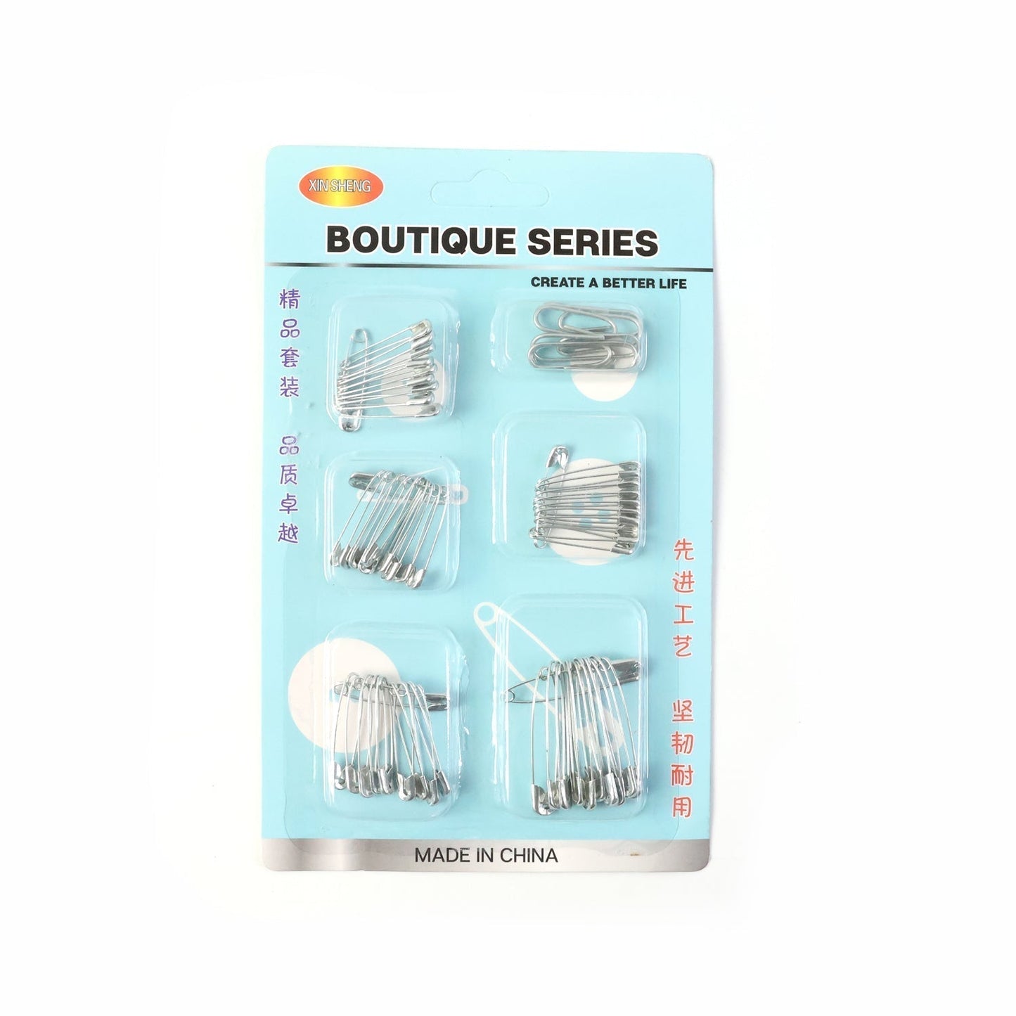 Multipurpose Metal Safety Pin Assortment Set