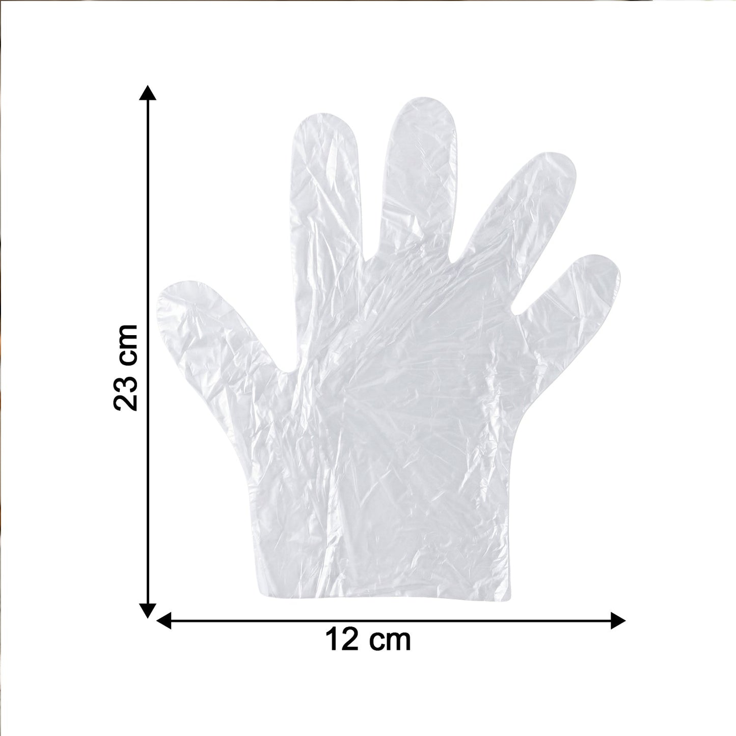 Disposable Clear Plastic Gloves (100 Pc, Medium)