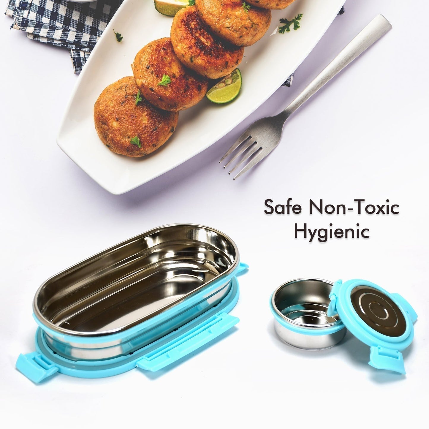 Ganesh Stainless Steel Lunch Box & Container Set of 2