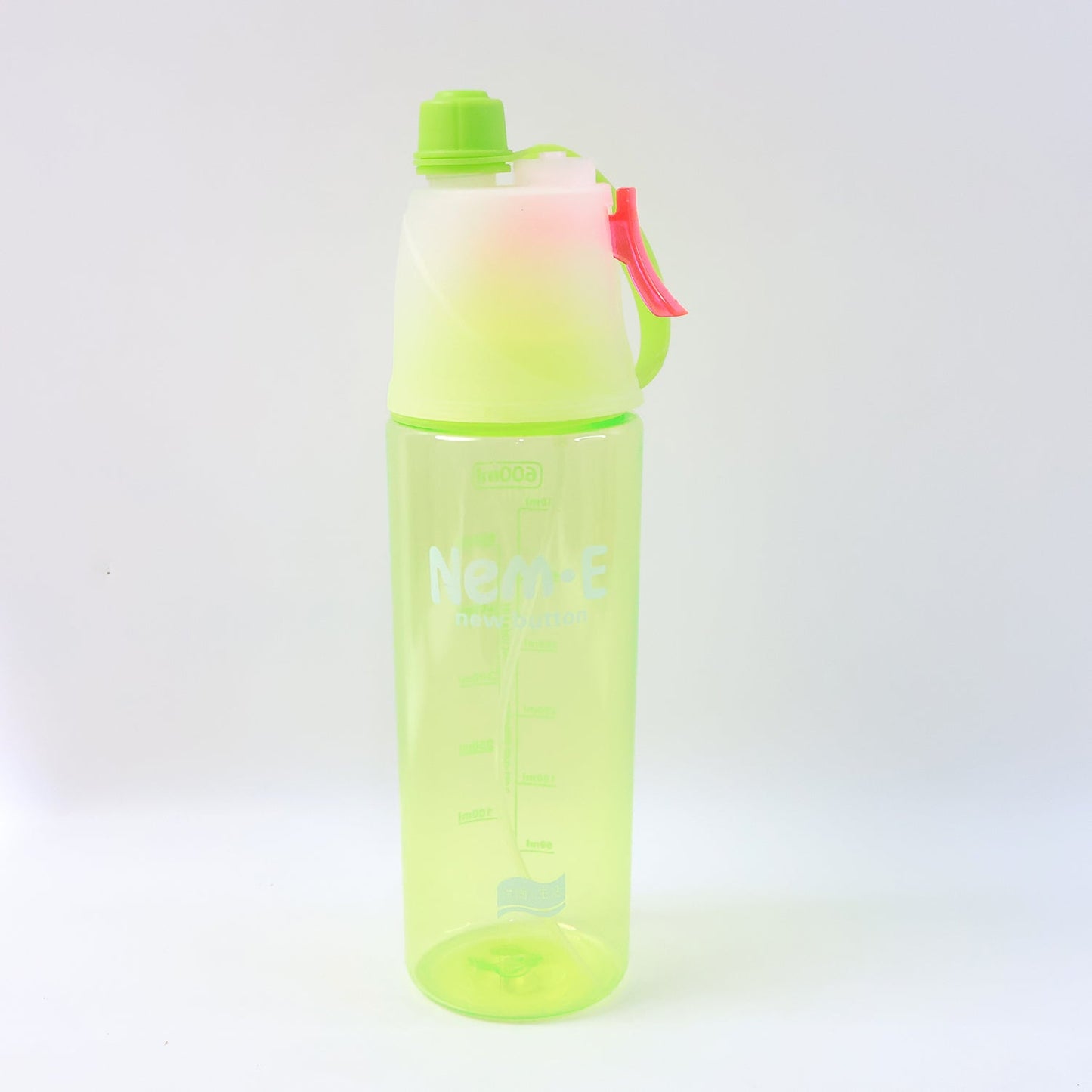 Plastic Dual Function Sports Water Bottle with Built-in Mist Spray and Leakproof Cap (600ML / 1 Pc)