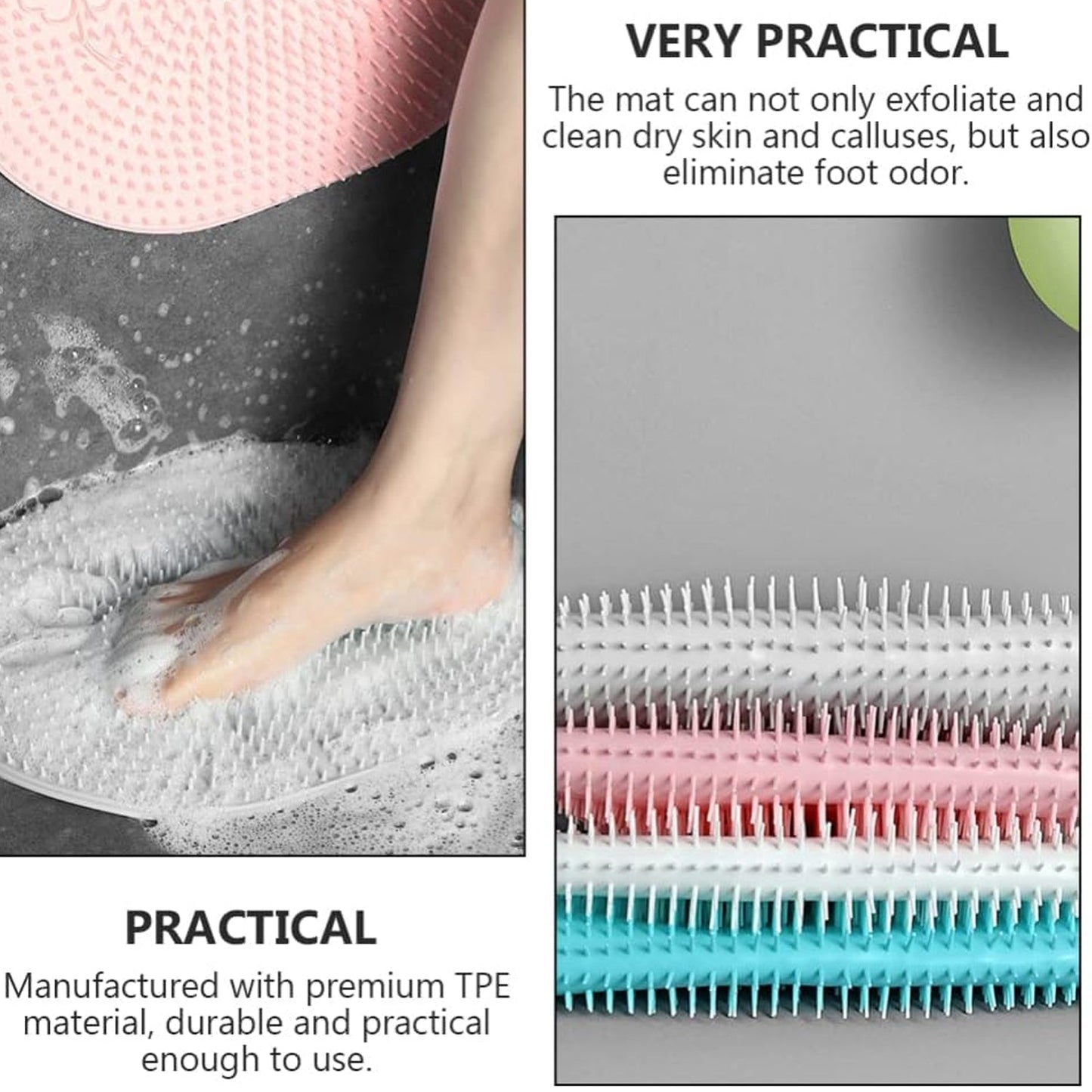 Silicone Bath Massage Cushion with Suction Cup (35×28 CM / 1 Pc)