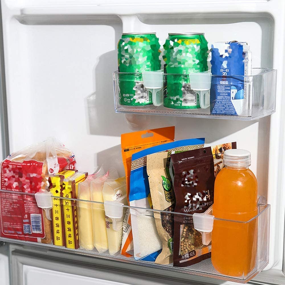 Plastic Storage Baskets Space allocator, Refrigerator Organizer Bins partition Clip (10 Pcs Set)