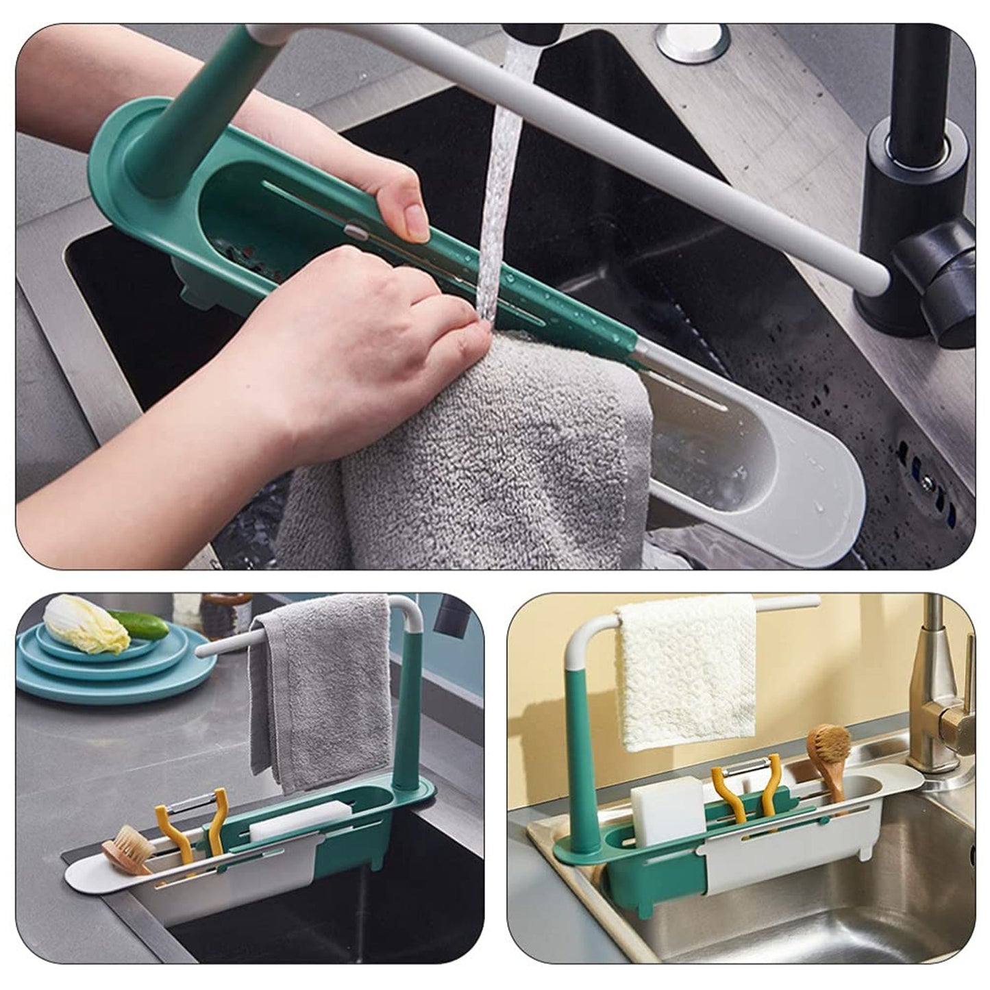 Expandable Kitchen Drying Basket Rack for Kitchen Use (1 Pc)