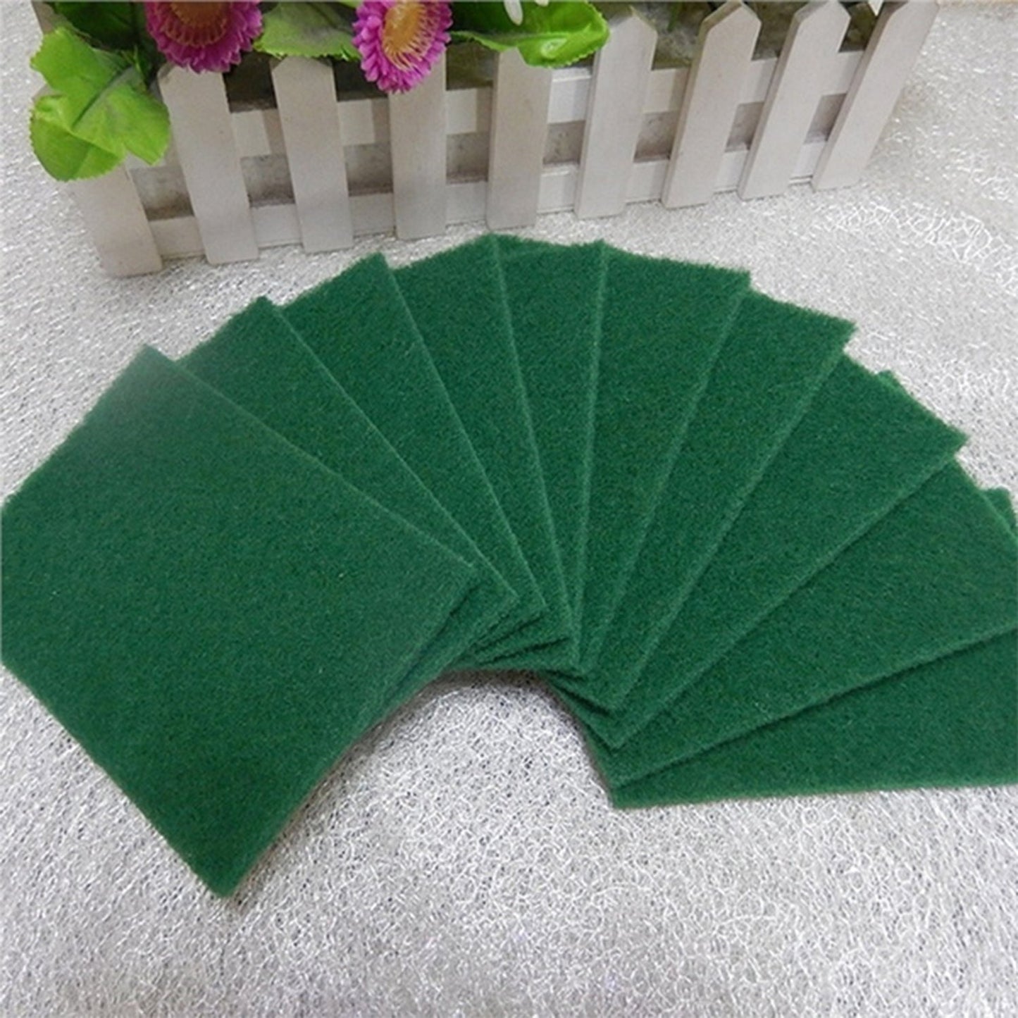 Scrub Sponge Cleaning Pads Aqua Green 10PCS