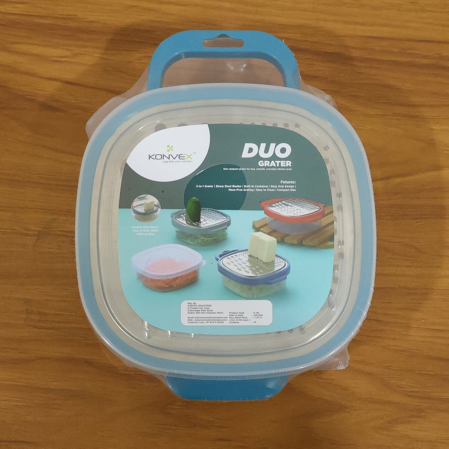 Konvex Duo Grater with Container and Lid (1 Pc)