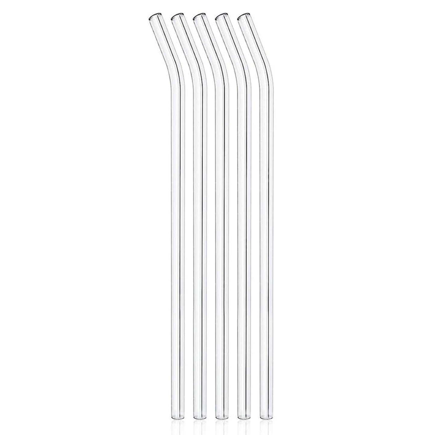 Reusable Glass Straws Clear Glass Drinking Straw 5Pc