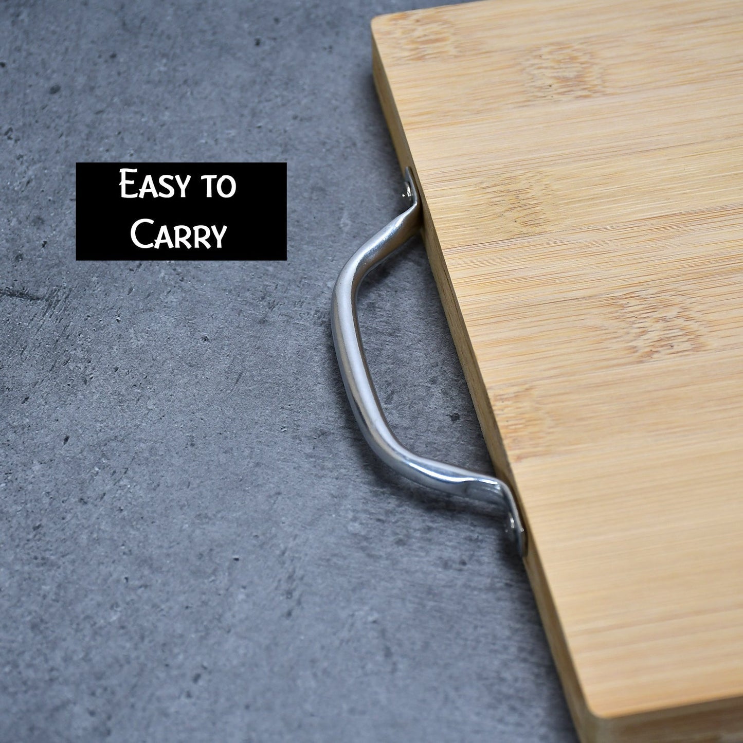 Thick Wooden Bamboo Kitchen Chopping Cutting Slicing Board with Holder for Fruits Vegetables Meat
