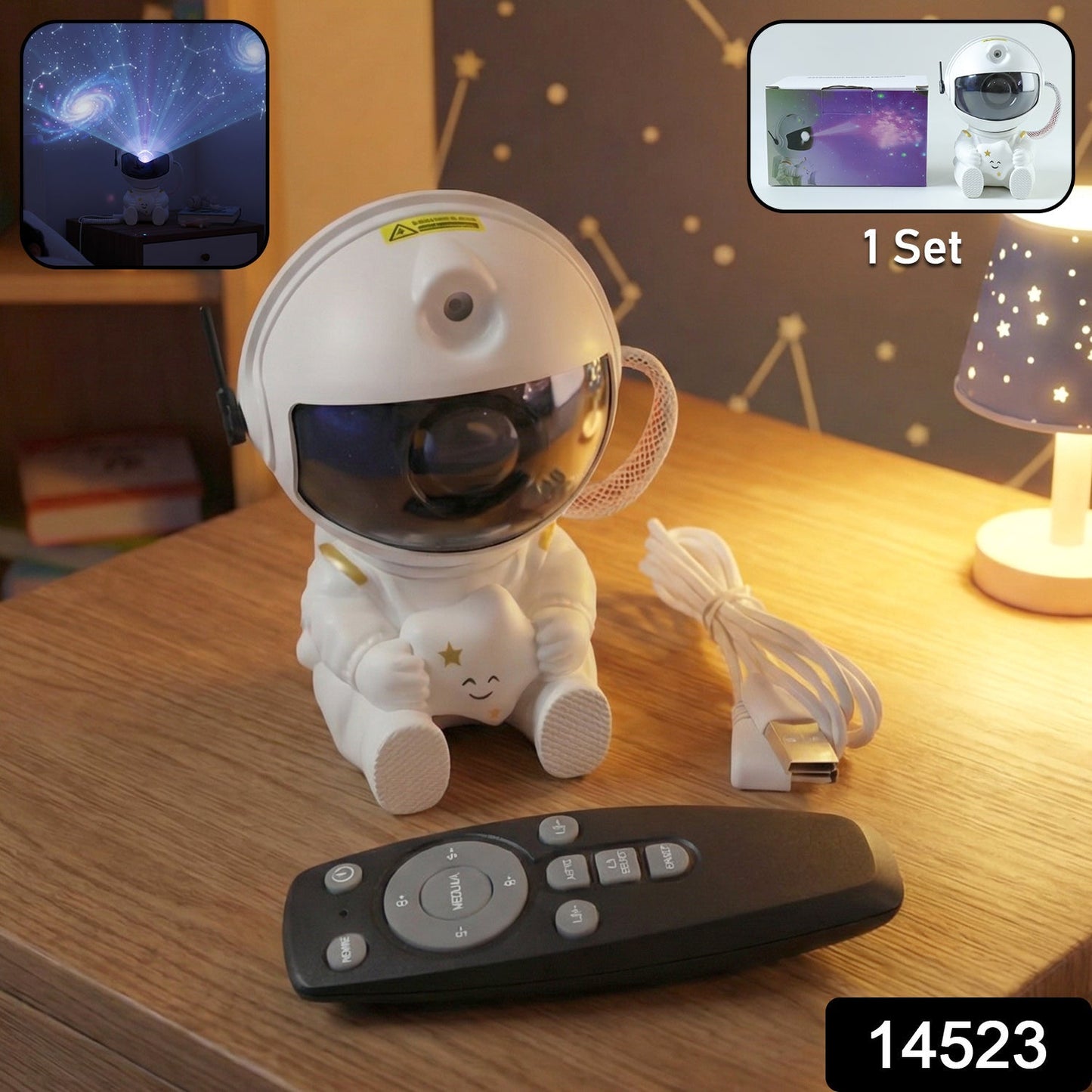 Astronaut Galaxy Star Projector Night Light with Remote Control (1 Pc)