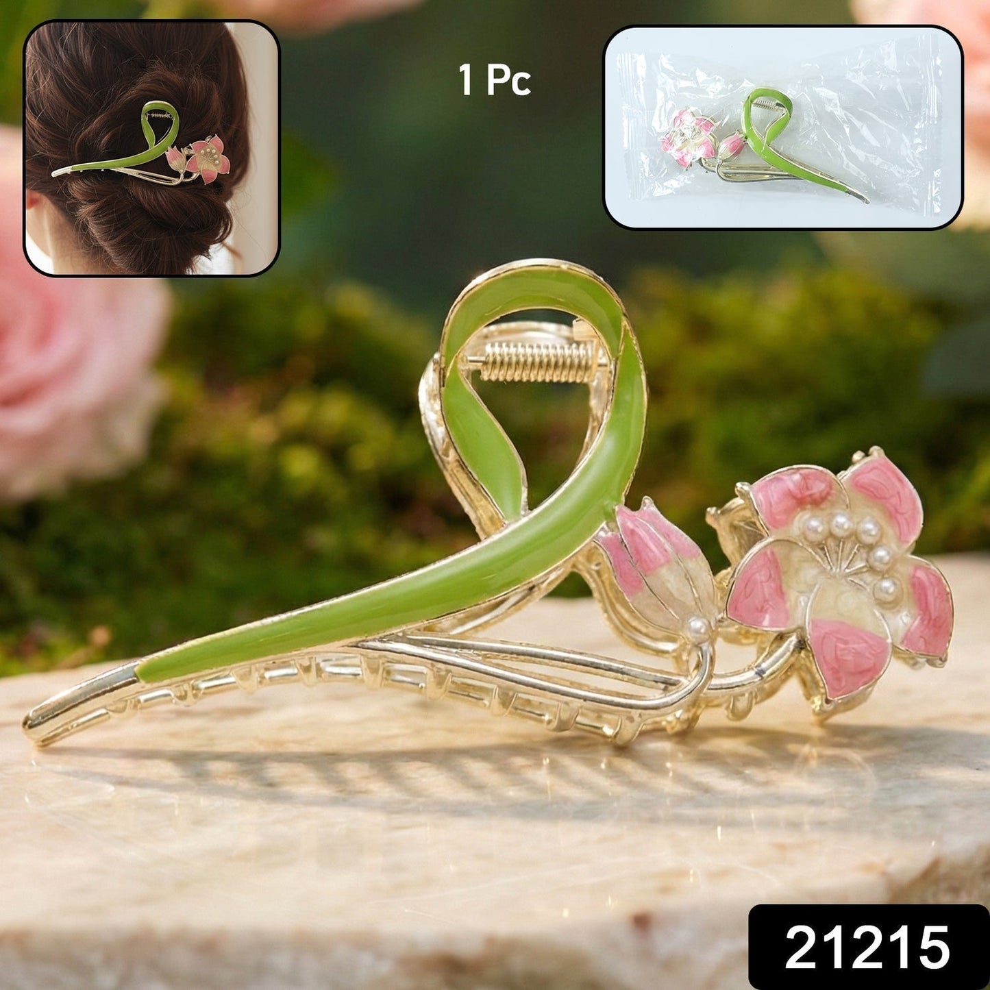Elegant Floral Decorative Hair Claw Clip (1 Pc)