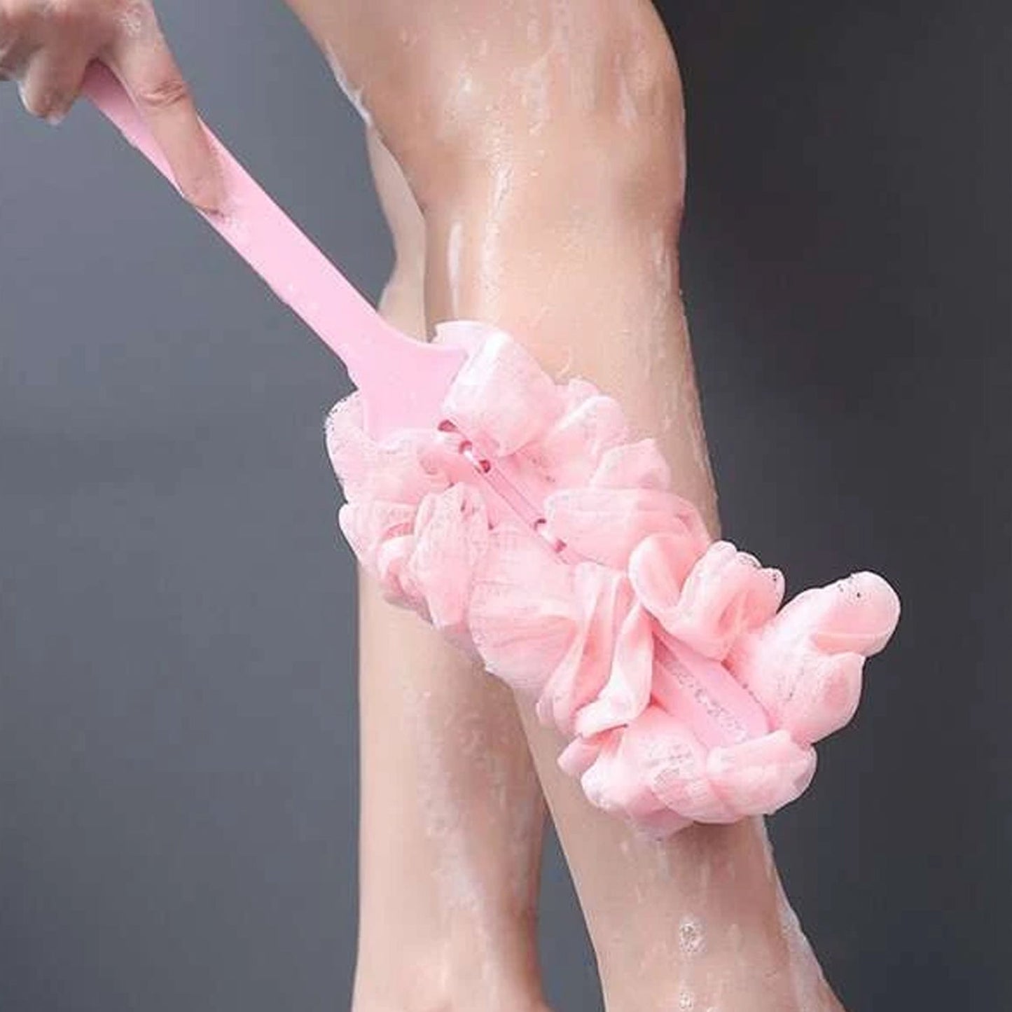Loofah Back Scrubber for Shower, Long Handle Bath Sponge Shower Brush, Soft Nylon Mesh Back Cleaner Washer, Body Bath Brush for Women and Men, Bathroom Shower Accessories