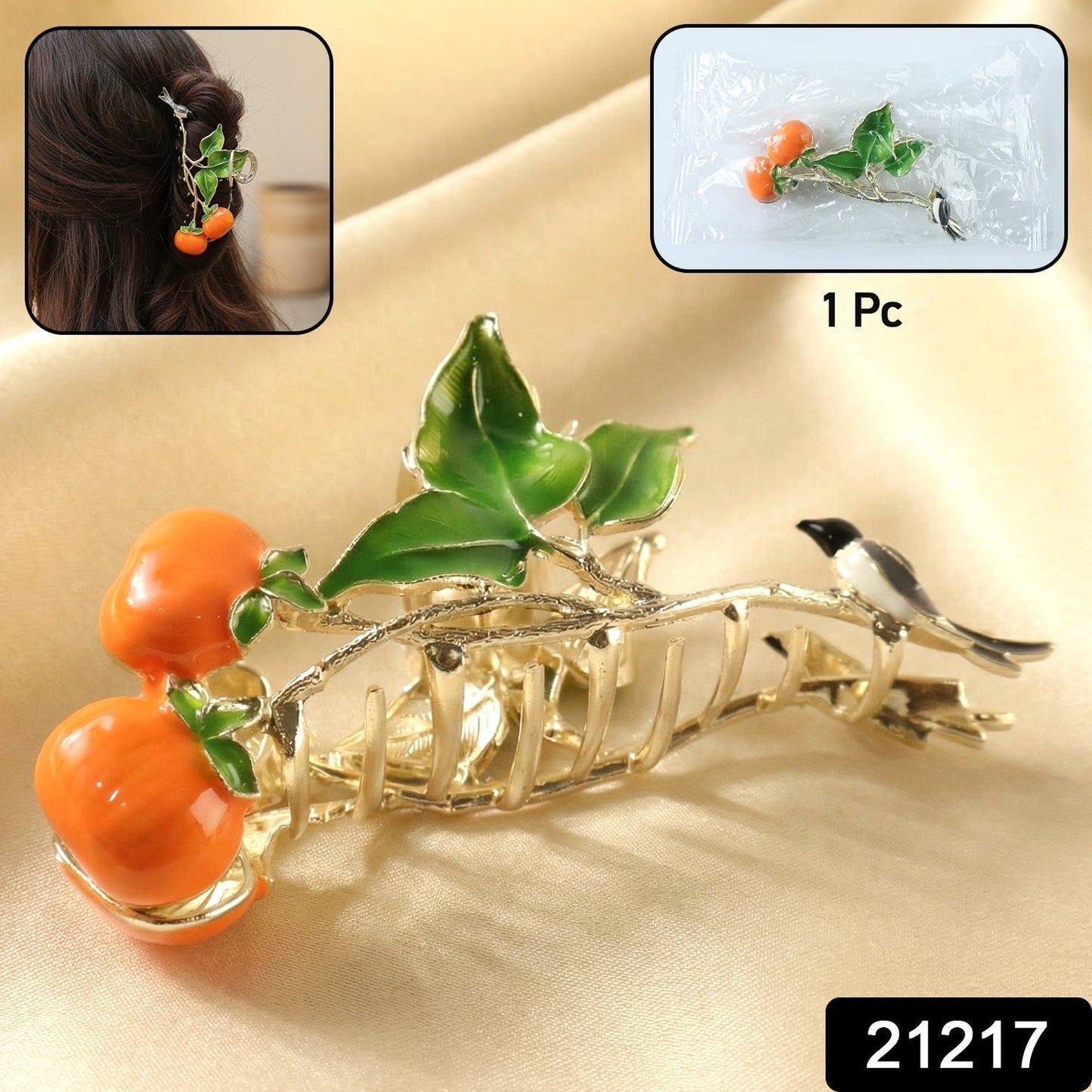 Elegant Fruit & Leaf Decorative Hair Claw Clip (1 Pc)