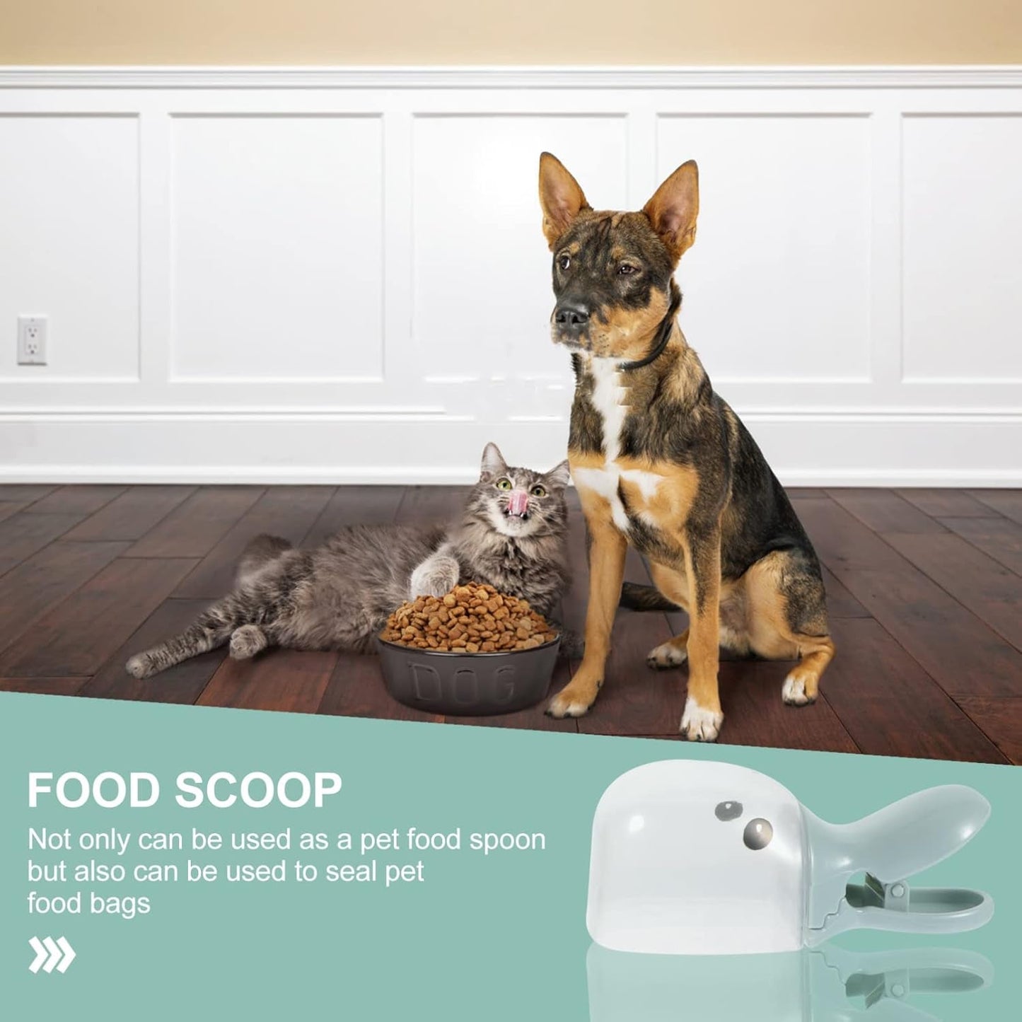 2-in-1 Pet Food Scoop with Bag Clip