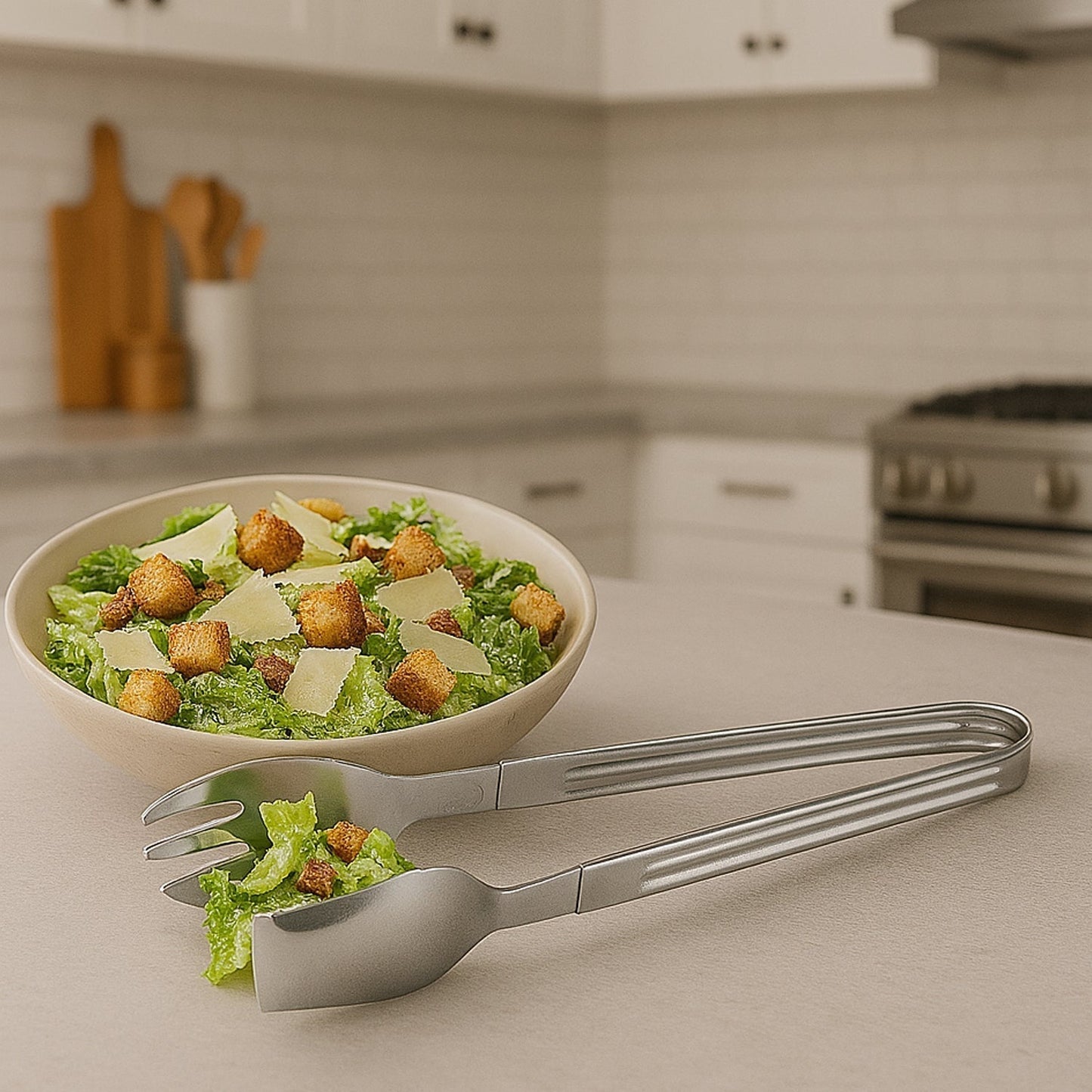 Stainless Steel Multipurpose Serving Tong – 2-in-1 Pasta & Salad Tong (1 Pc)