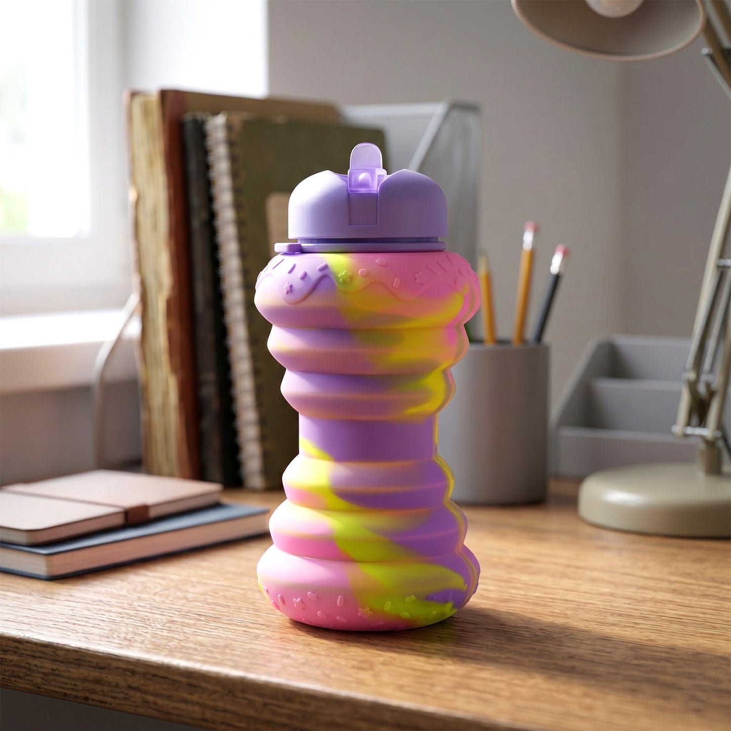 Silicone Style Collapsible Foldable Sports Water Bottle 600 ML (1 Pc)