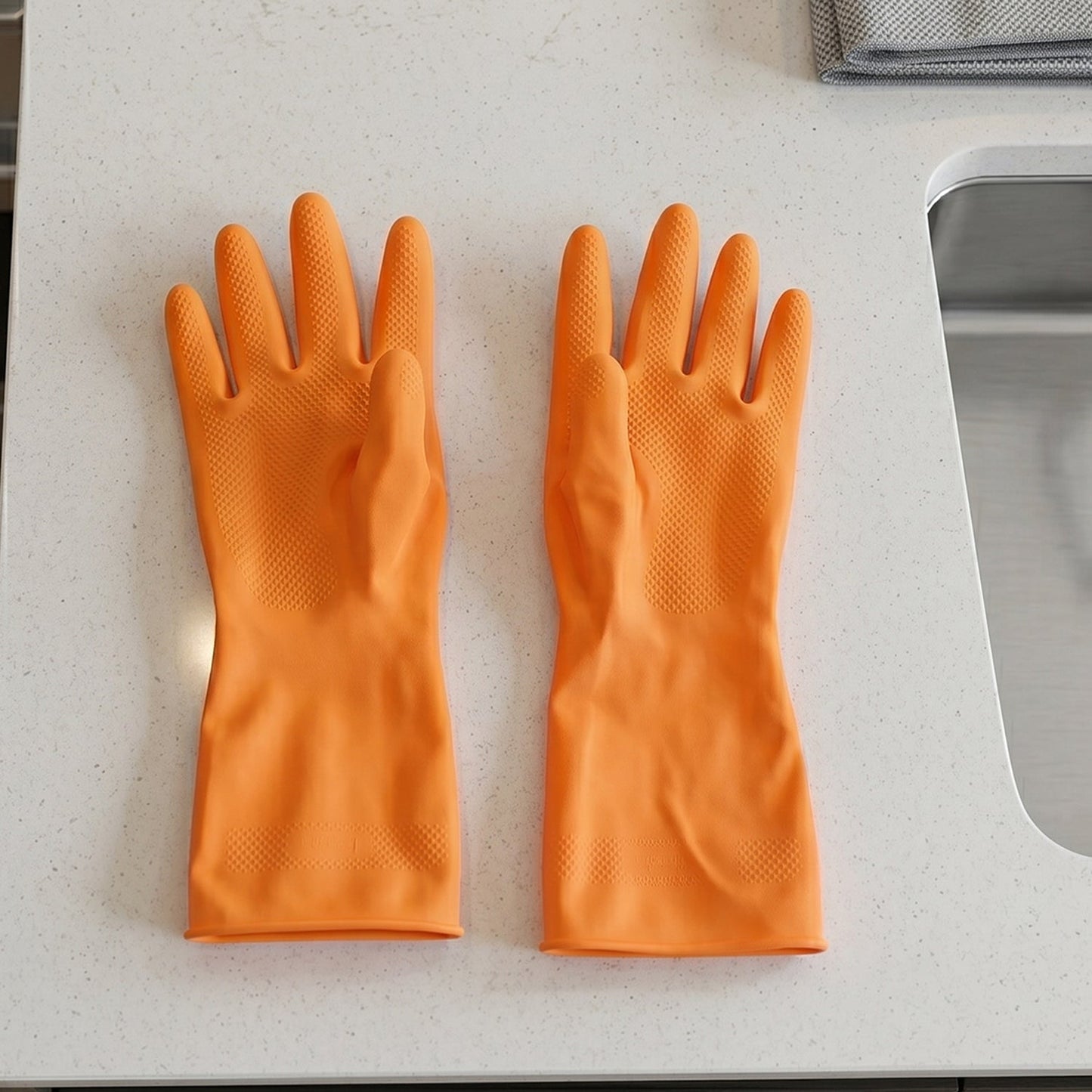 Medium Victor Orange Cleaning Rubber Gloves (1 Pair)