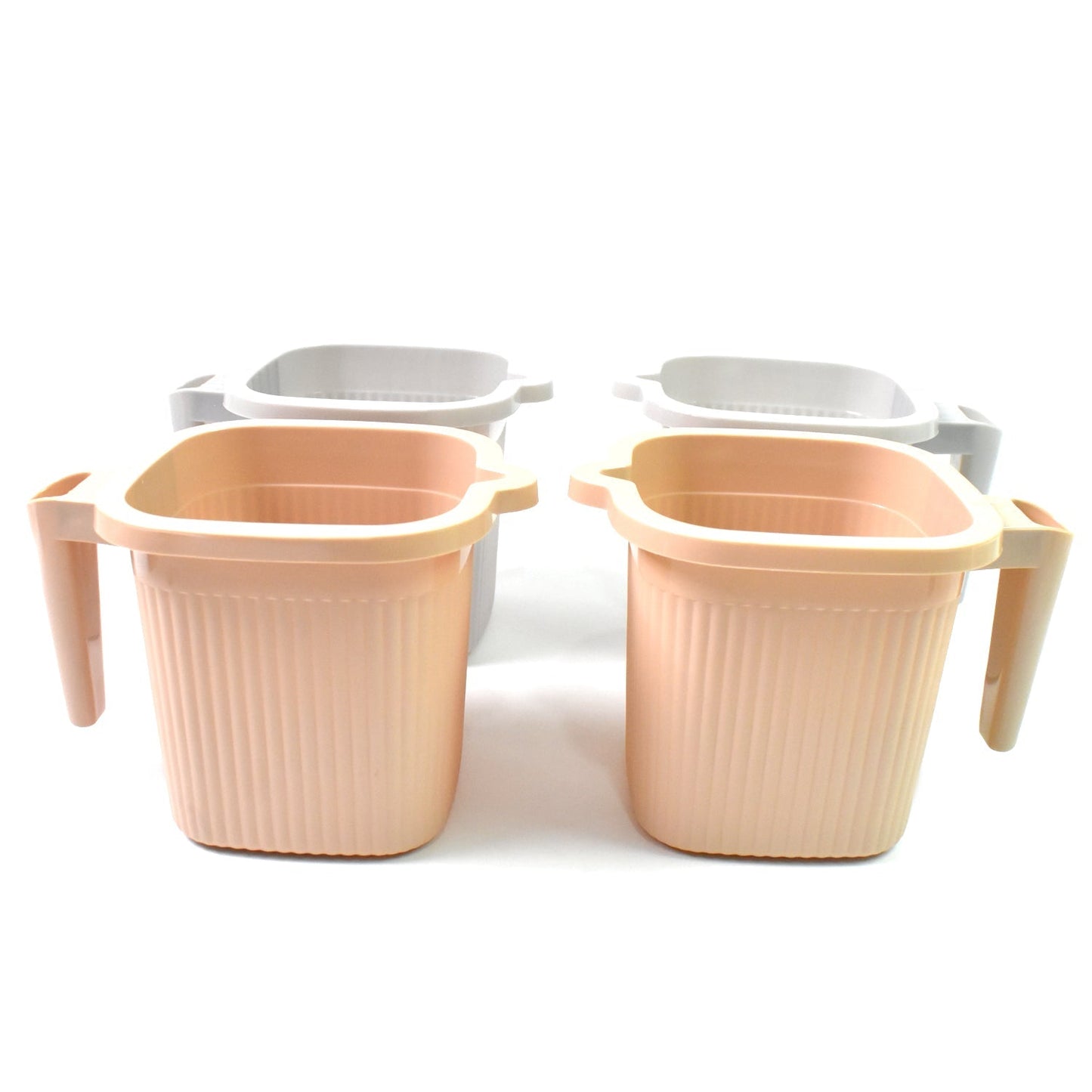 Plastic Square Bath Water Mug (4 Pc / 1000 ML / Mix Color)