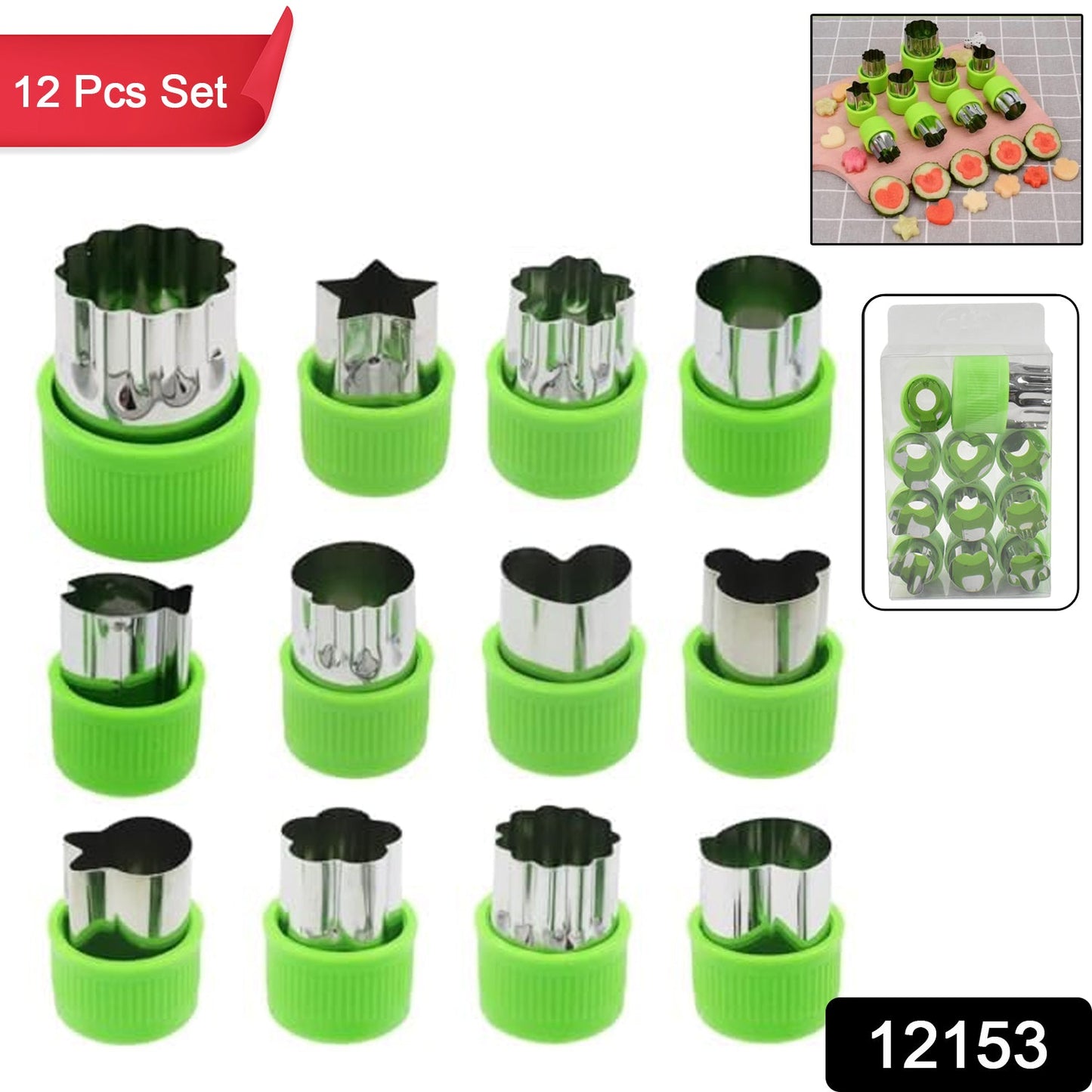 Stainless Steel Cookie Cutter Shapes Set, Baking Cooking Food Decoration (12 Pcs Set)