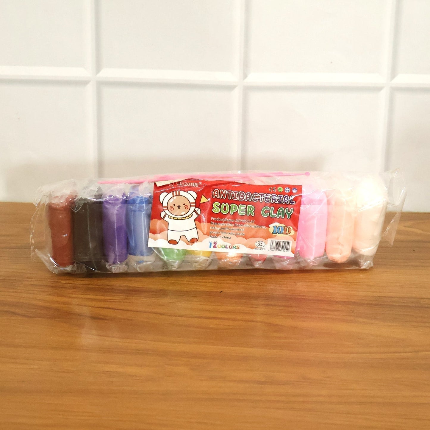 Kids 12 Color Antibacterial Super Clay Set for Creative Play (1 Set)