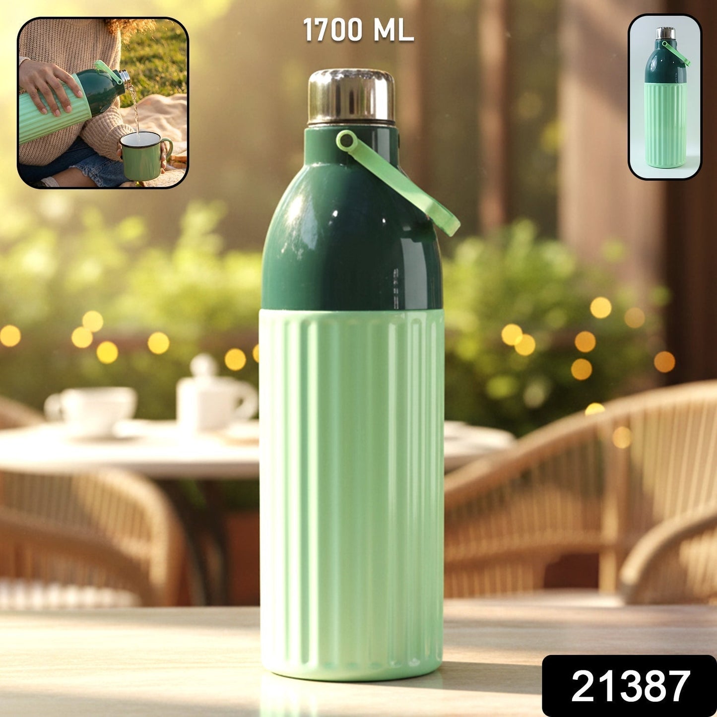 Plastic 1700 ML Approx Premium Insulated Water Bottle (1 Pc)