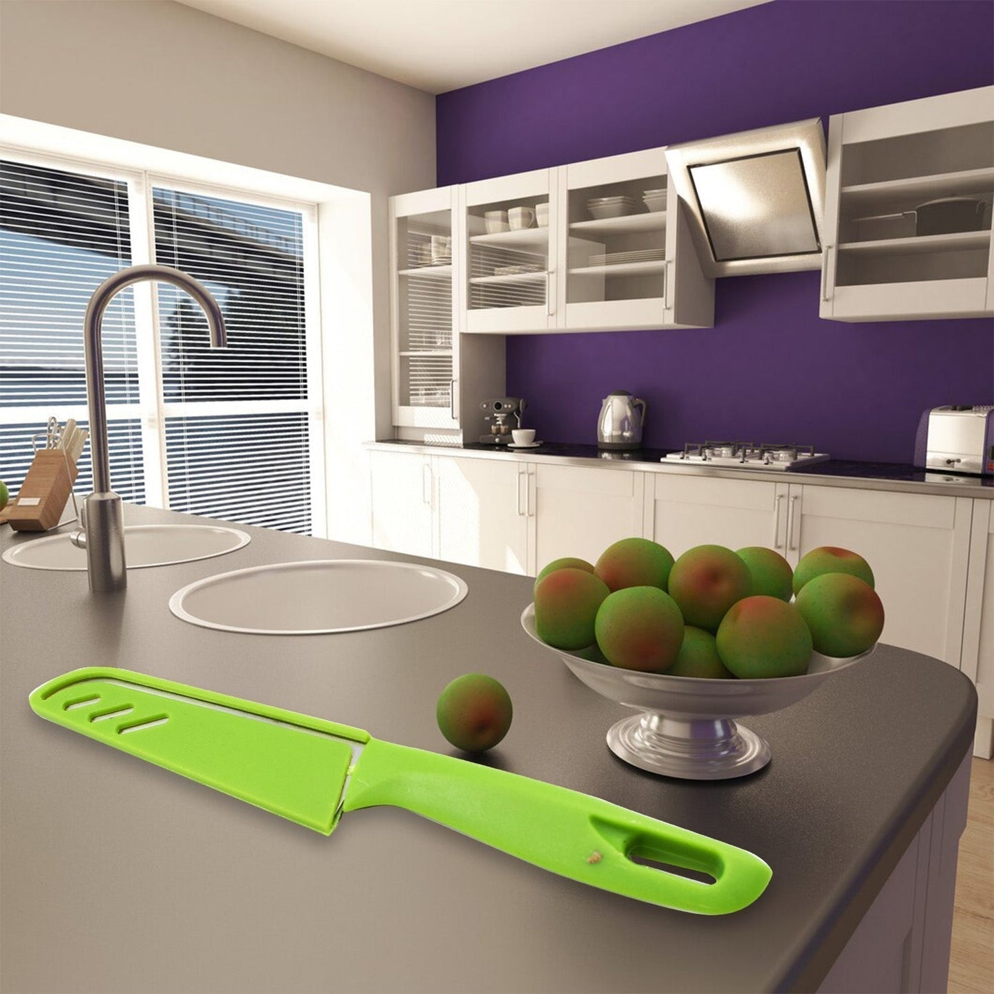 Multifunction Kitchen Tool Set – Stainless Steel & Plastic Knife and Scissors
