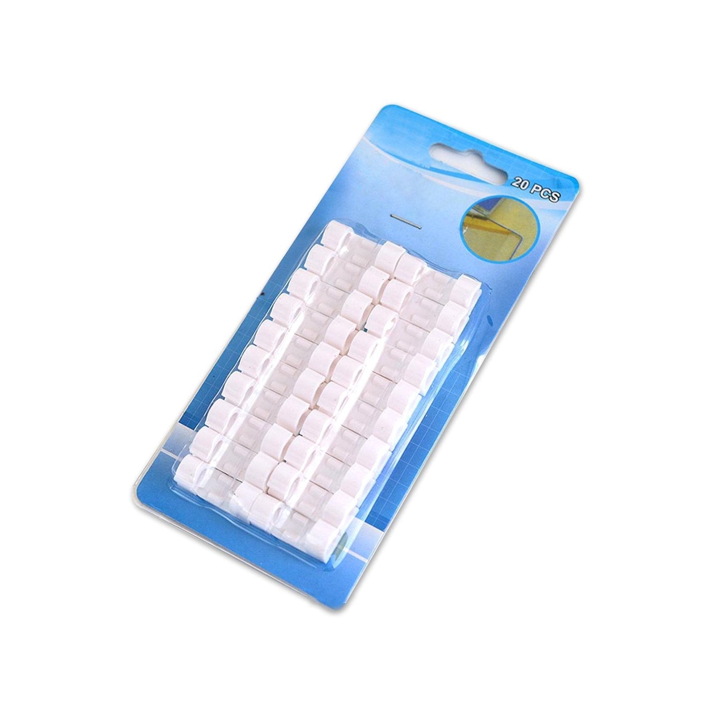 Self Adhesive Cable Clips Wire Manage Holder Sticky Mount-Round Plastic Cable Cord - Pack of 20