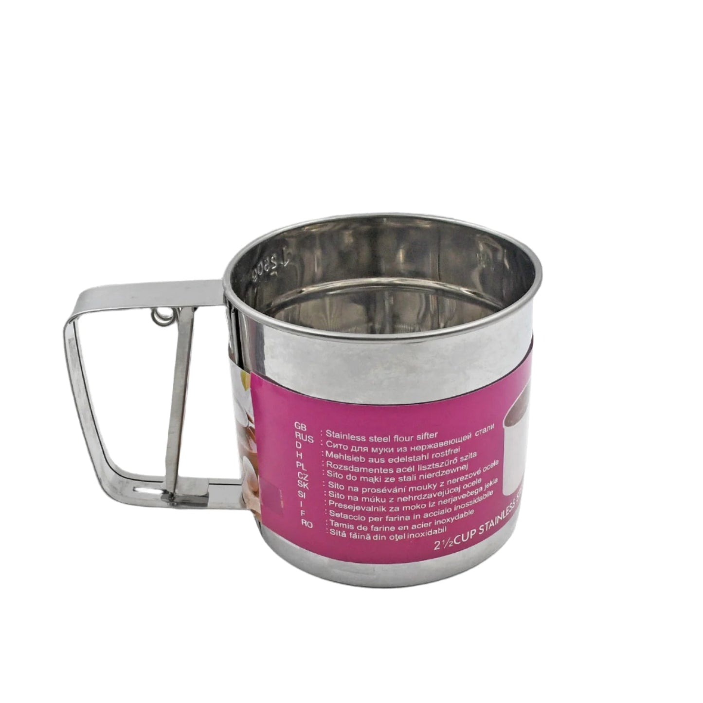 Stainless Steel Flour Sifter – Handheld Baking Sieve with Measuring Scale