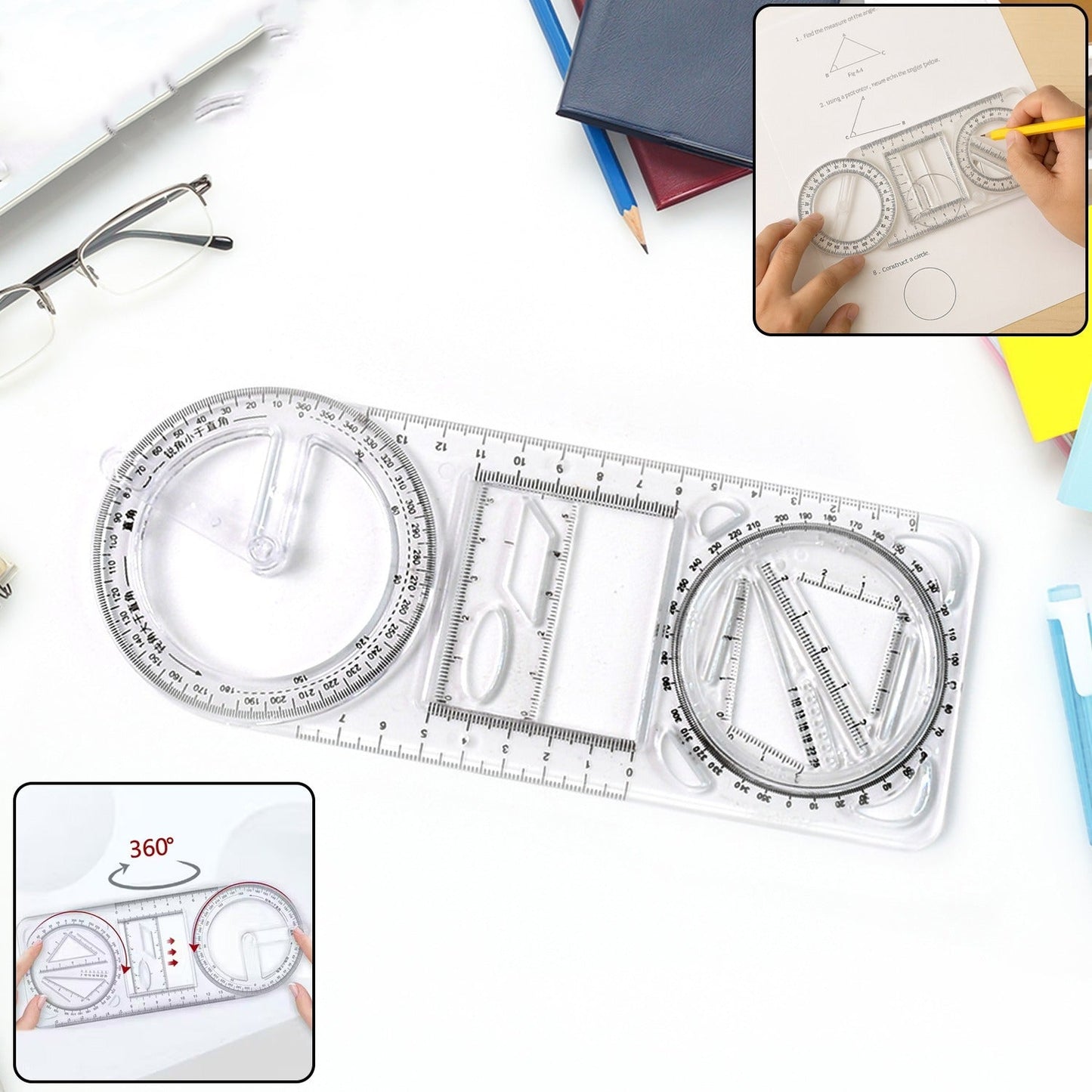 Multi-Functional Geometry Drawing Tool (1 Pc)
