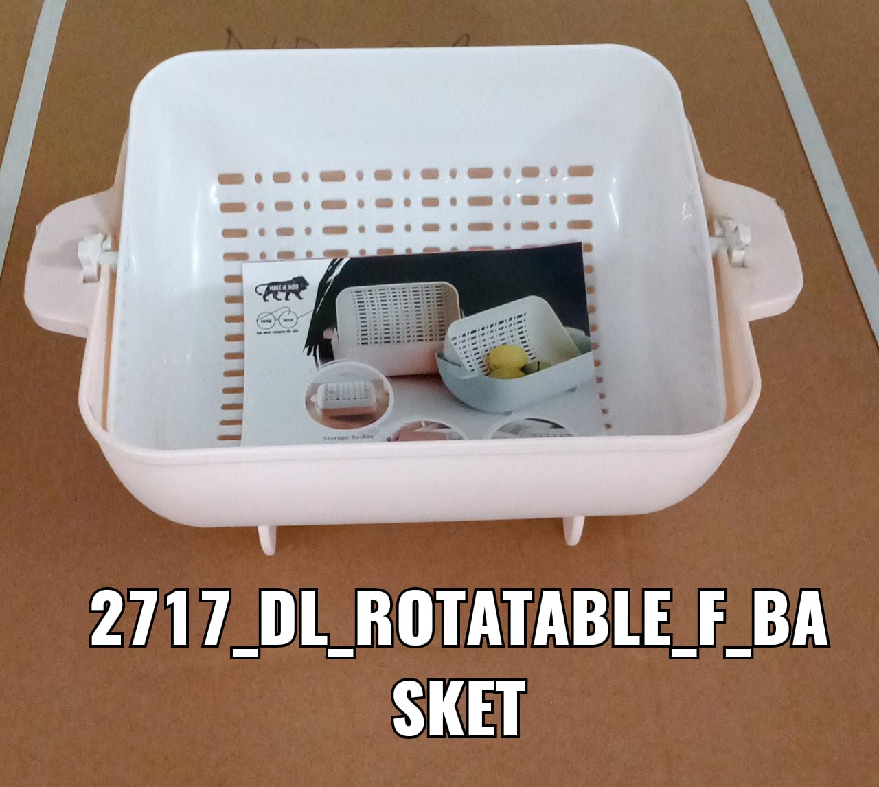 Multifunctional BPA Free Double Layered Plastic Rotatable Strainer Basket (Multicolor)