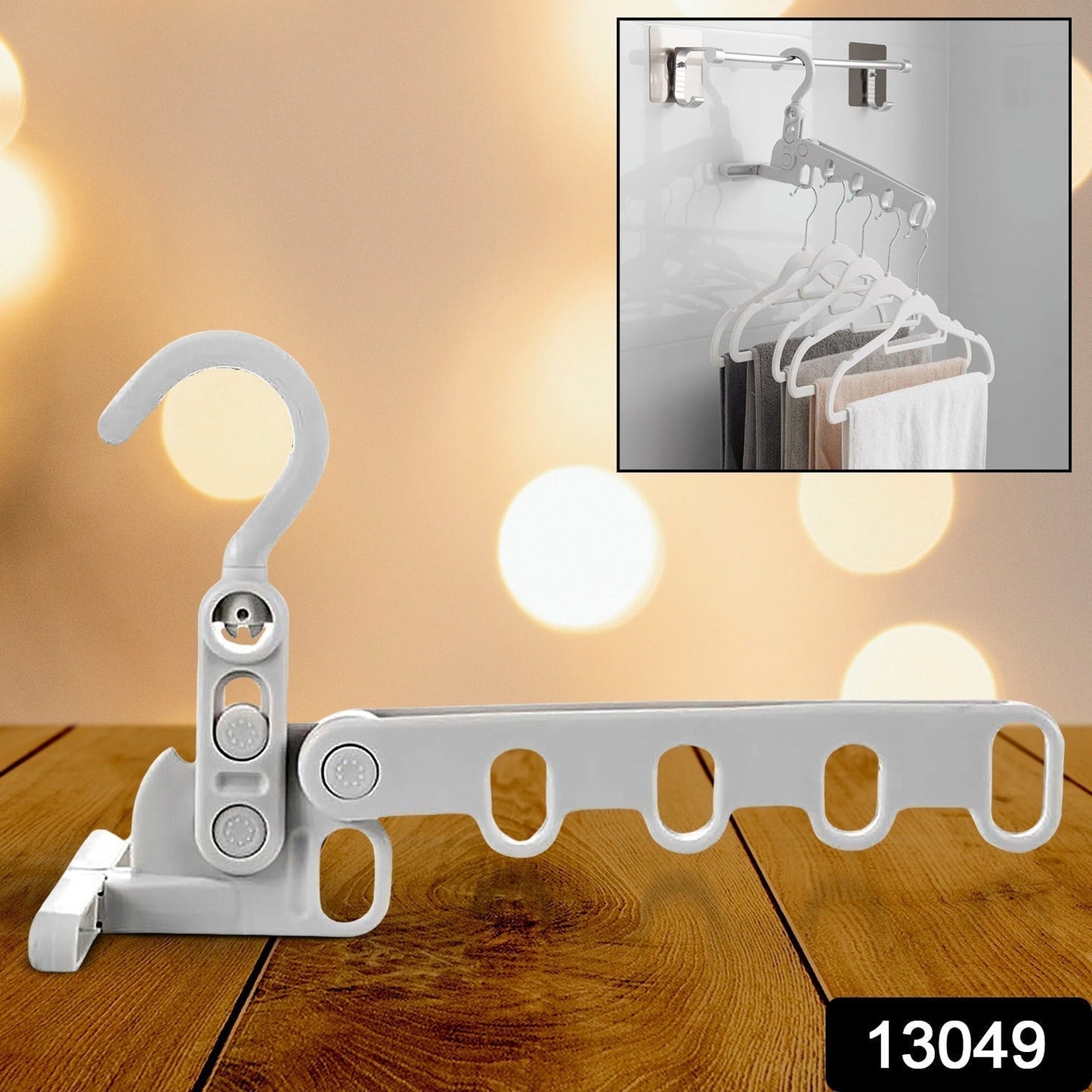 5-Hole Foldable Clothes Hanger – Robust, Space-Saving Travel Rack