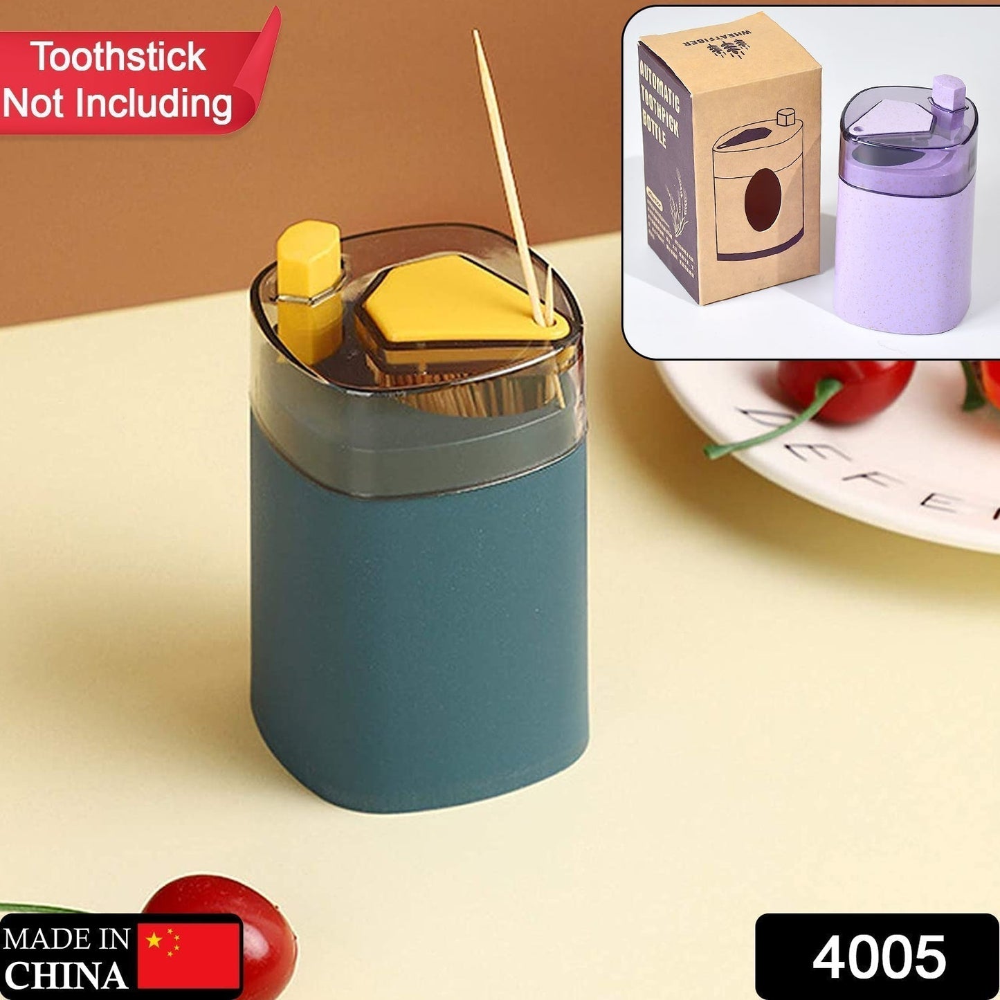 Toothpick Holder Dispenser, -Up Automatic Toothpick Dispenser for Kitchen Restaurant Thickening Toothpicks Container Pocket Novelty, Safe Container Toothpick Storage Box.