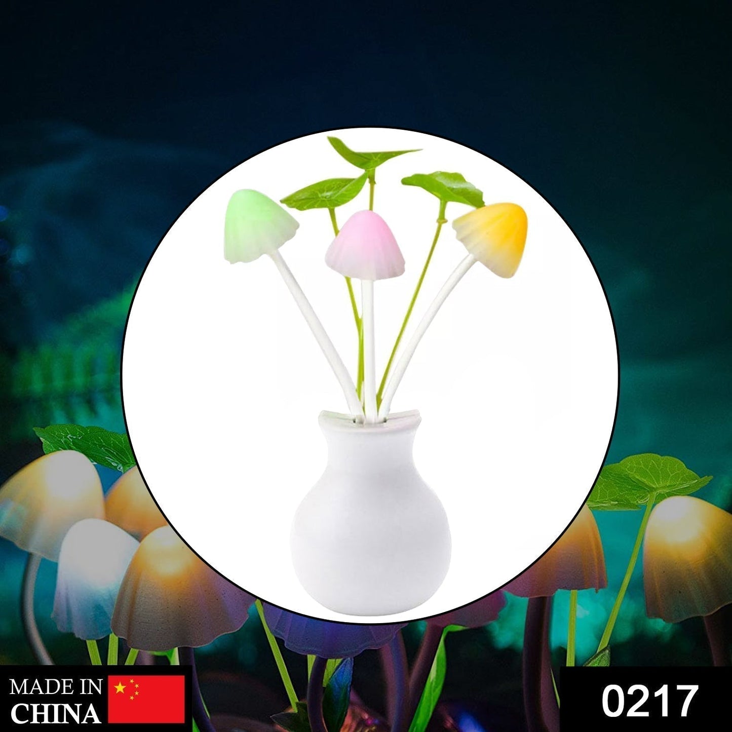LED Dream Night Light, Auto ON / Off Sensor Mushroom Lamp (Multicolor)