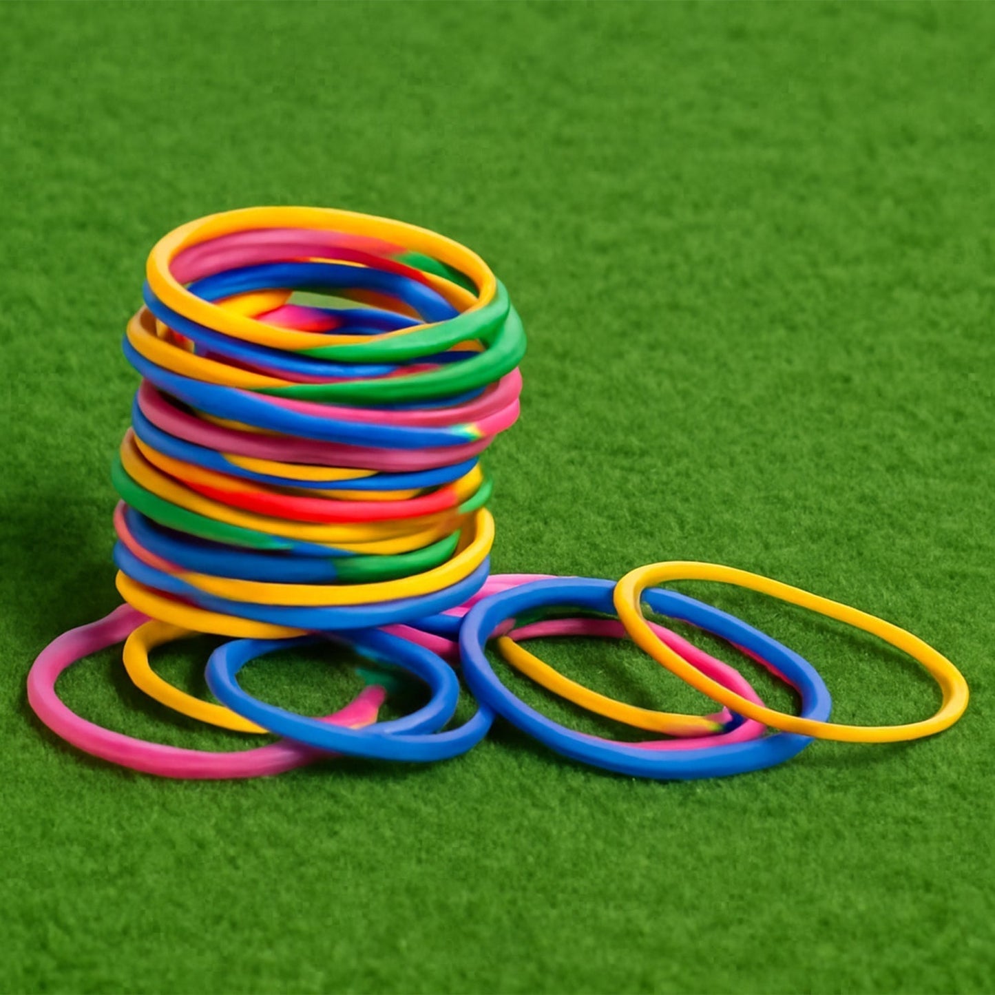 RUBBER BAND FOR OFFICE/HOME AND KITCHEN ACCESSORIES ITEM PRODUCTS, ELASTIC RUBBER BANDS, FLEXIBLE REUSABLE NYLON ELASTIC UNBREAKABLE, FOR STATIONERY, SCHOOL MULTICOLOR