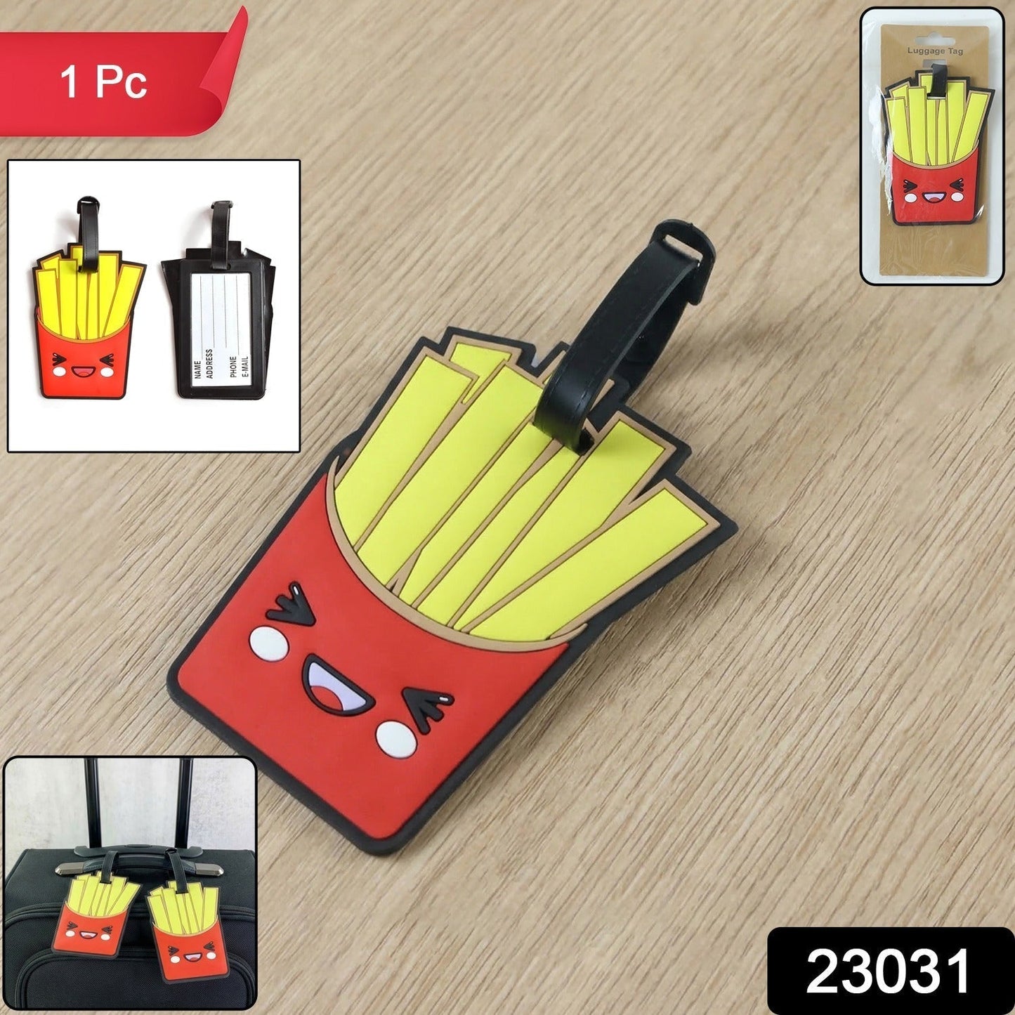 Cute French Fries Design Travel Identification Luggage Bag Tag