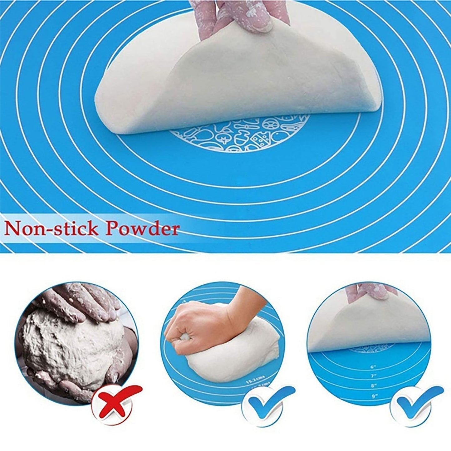 Mat, Rolling Mat Silicone Baking Mat Fondant Mat Sheet Chapati