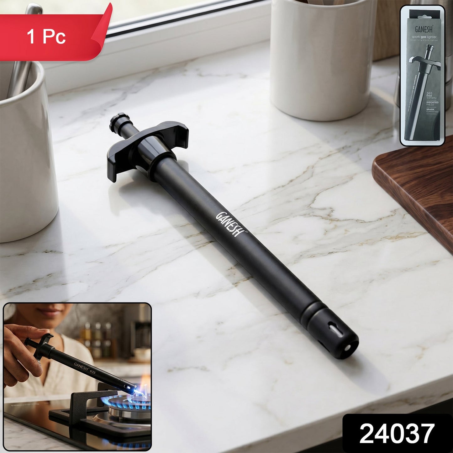 Ganesh Spark Gas Lighter, Premium Kitchen Stove Ignition Lighter (1 Pc)