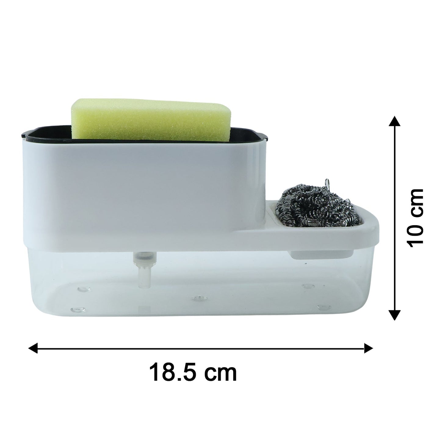 2 in 1 Plastic Dish Soap Liquid Dispenser Sponge Holder ,Sabudani (1 Set)