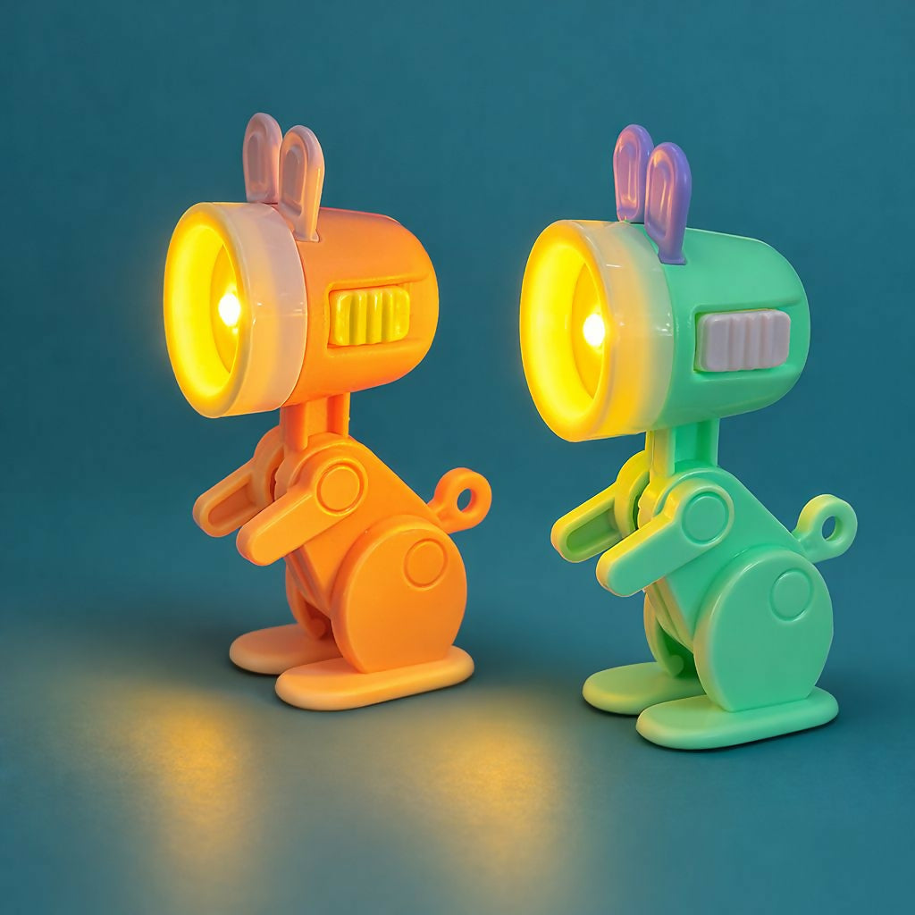 Cute Bunny LED Mini Flashlight Toy for Kids Portable Torch Light (Color may vary)