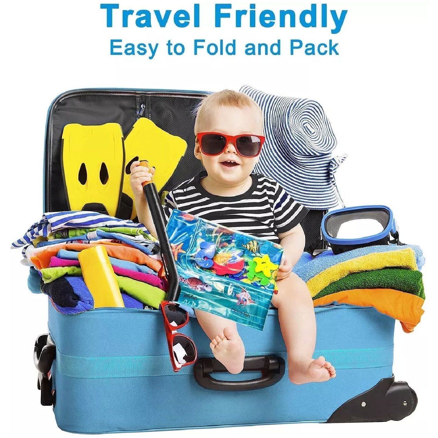 Mat, Baby Water Mat Inflatable Baby Play Mat Activity Center for Infant Baby Toys 3 to 15 Months, Baby Gifts for Boys Girls(Assorted Design)