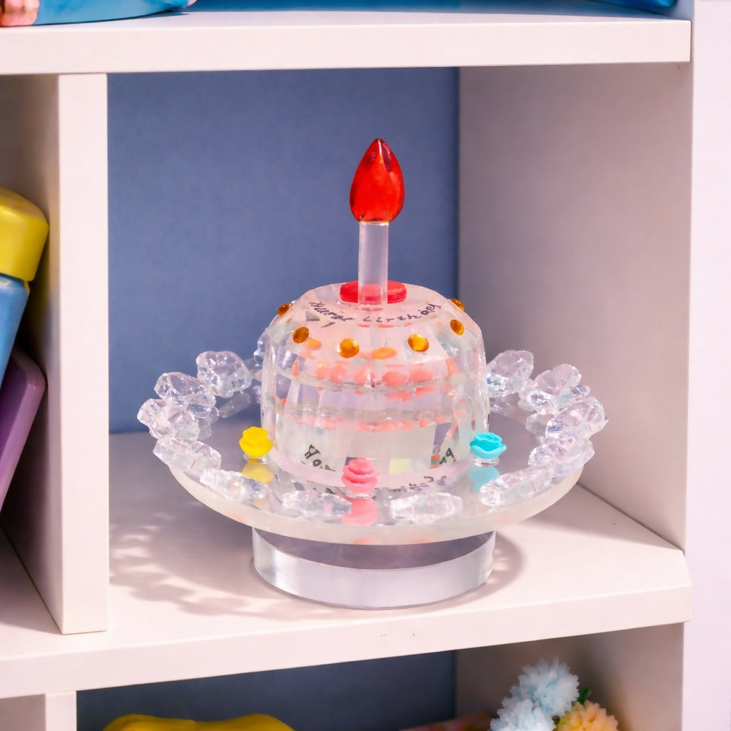 Rotating Crystal Cake Showpiece Decorative Table Centerpiece