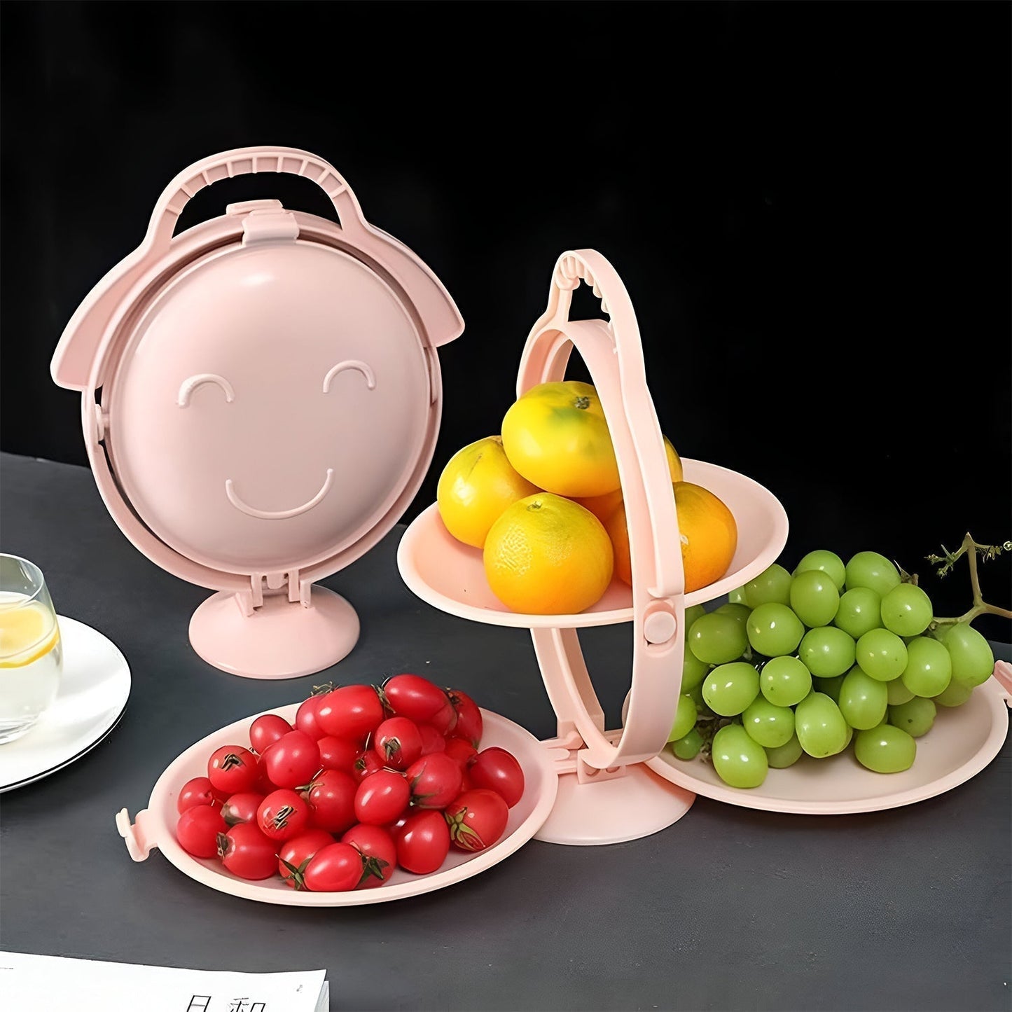3-Layer Foldable Multi-Purpose Snack, Fruit & Dessert Serving Stand (1 Pc)