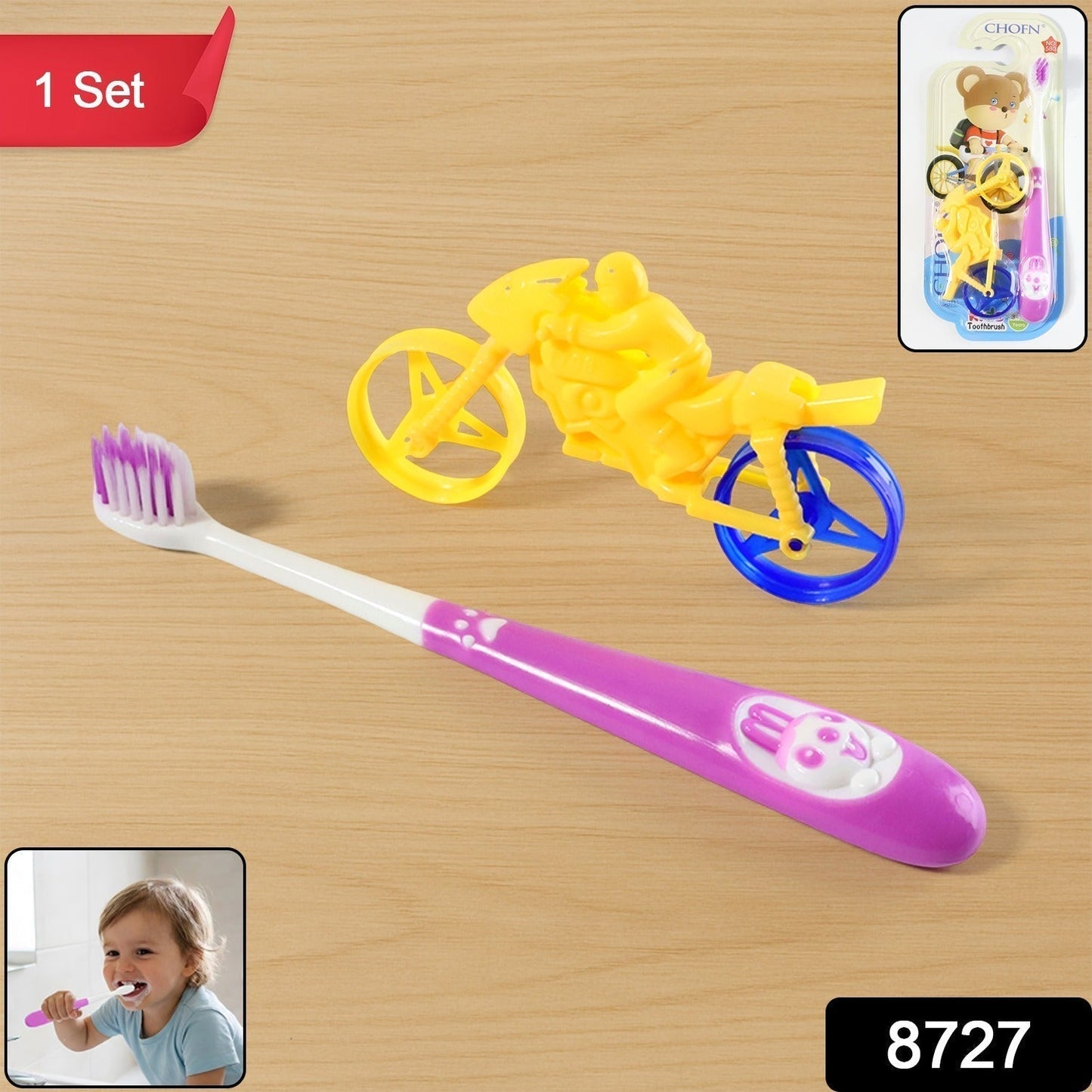 Kids Toothbrush and Bike Toy Set