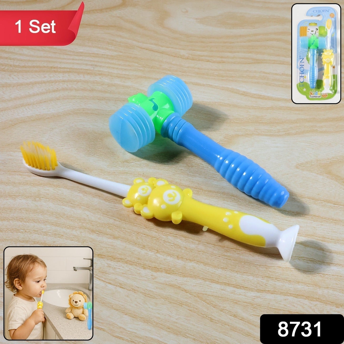 Kids Toothbrush and Hammer Toy Set