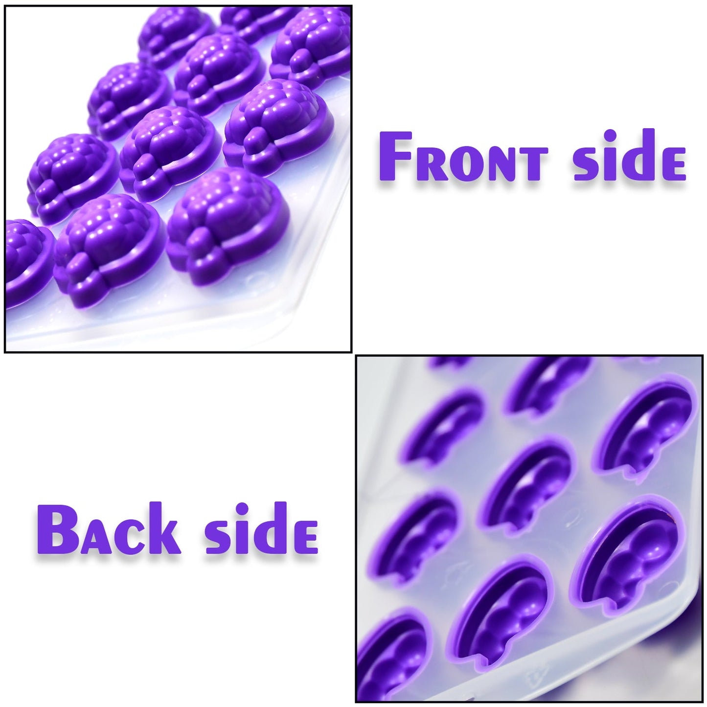 Mix design Ice Trays for Freezer with Easy to Release Flexible Silicone shape ice cavity.