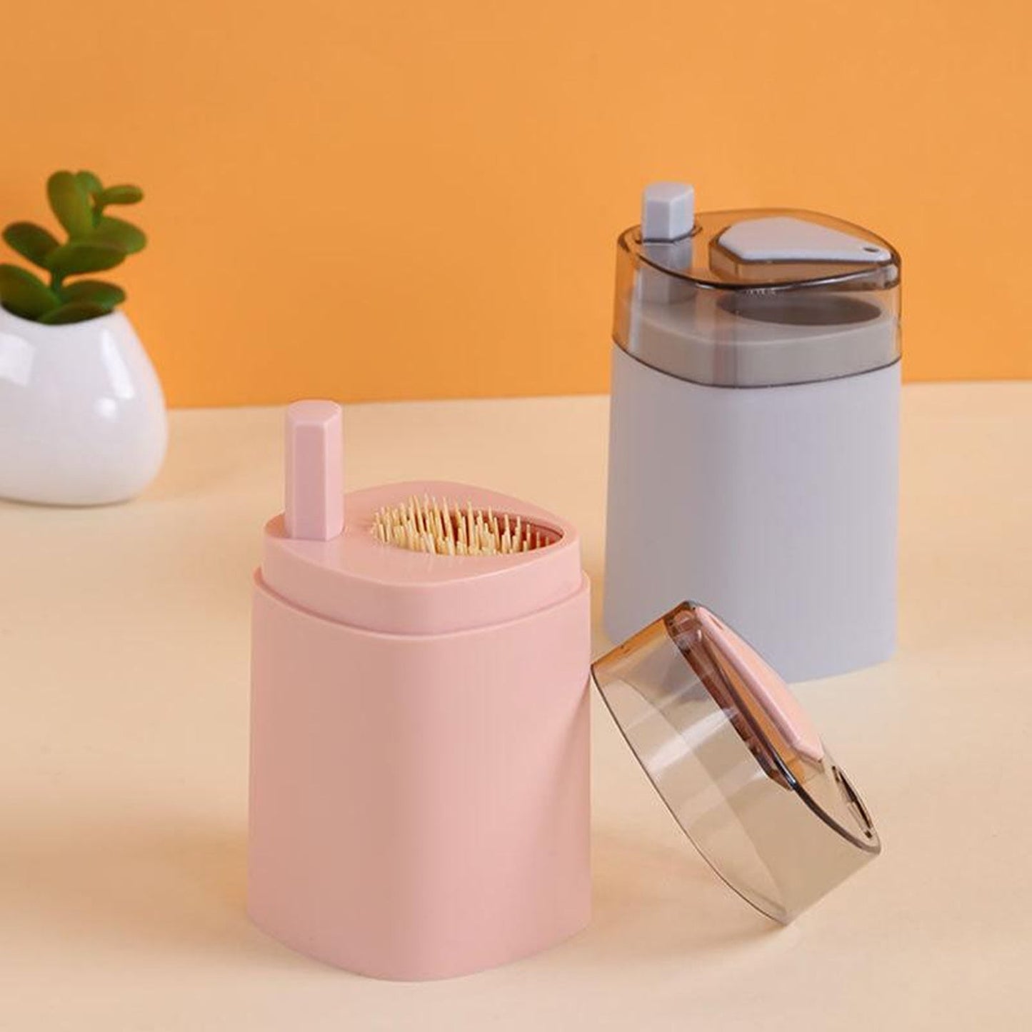 Toothpick Holder Dispenser, -Up Automatic Toothpick Dispenser for Kitchen Restaurant Thickening Toothpicks Container Pocket Novelty, Safe Container Toothpick Storage Box.