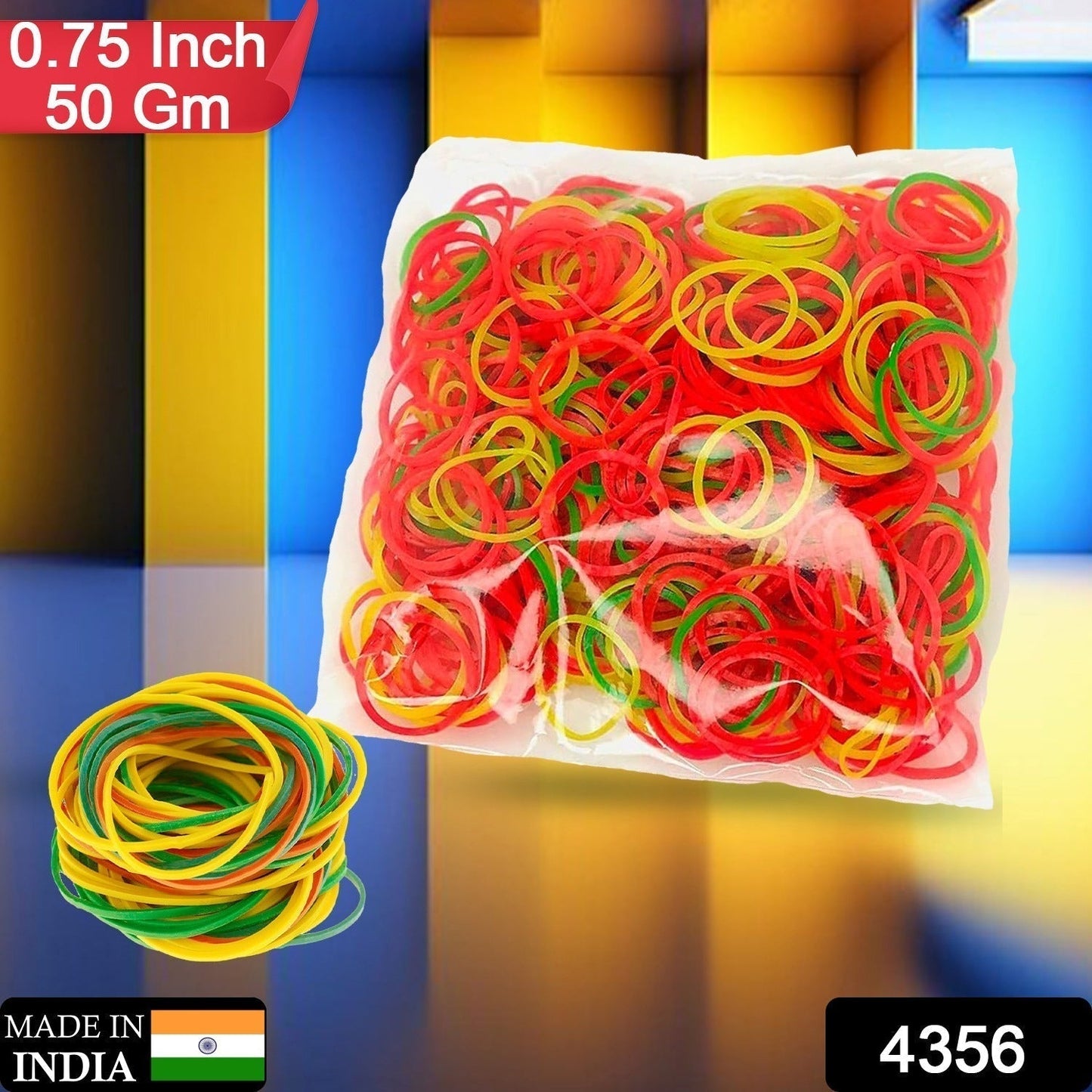 Unbreakable Nylon Rubber Bands – Reusable Elastic for Office, Home & School (50 GM, Multicolor, 0.75-Inch), Hair accessories