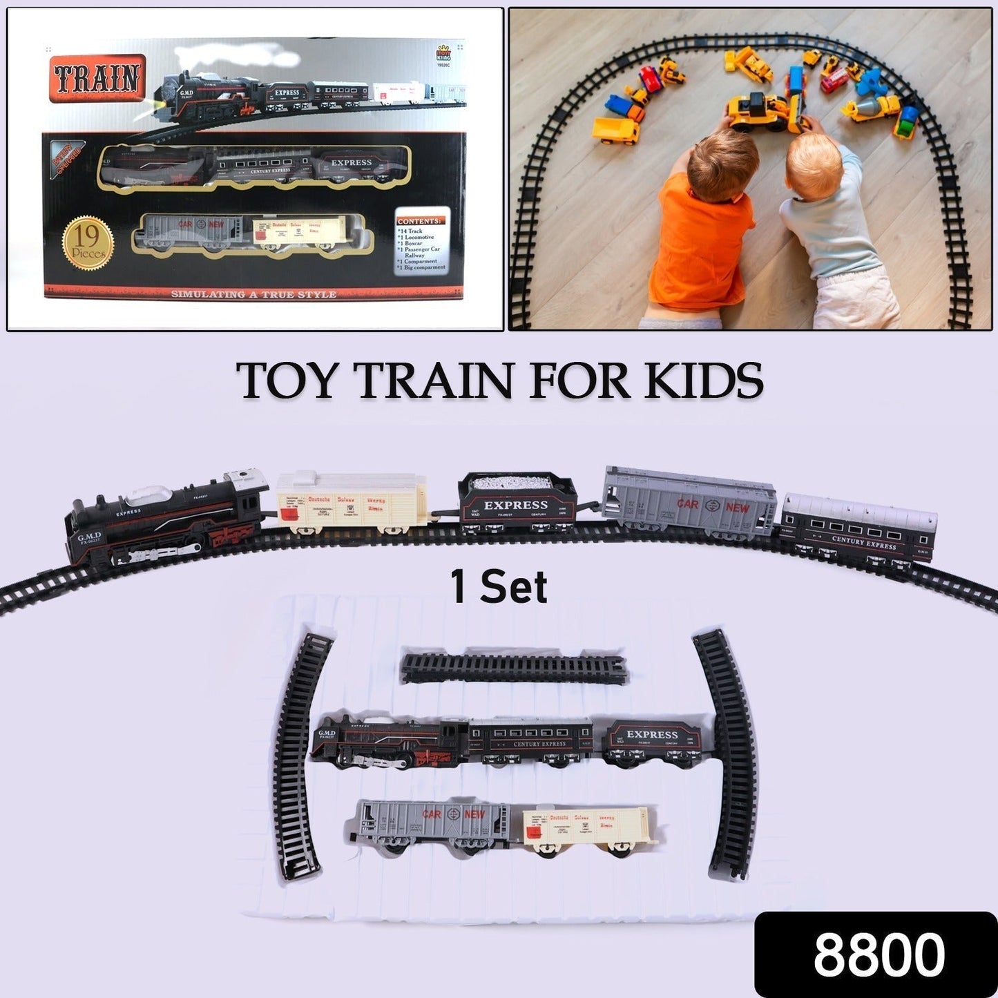 Toy Train Set for Kids, Battery Operated Train with Track Set